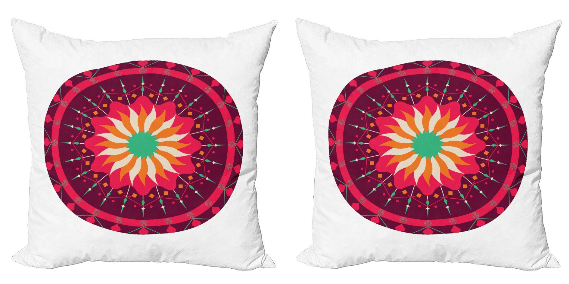 Kissenbezüge Modern Accent Doppelseitiger Digitaldruck, Abakuhaus (2 Stück), Blumen-Mandala Naher Osten Entwurf