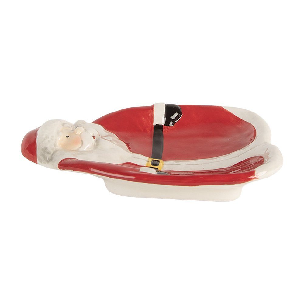 Clayre & Eef Frühstücksteller Festlich Weihnachtsmann Teller Dekoration Weihnachten vintage