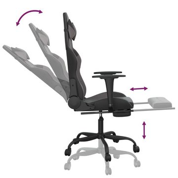 vidaXL Bürostuhl Gaming-Stuhl mit Massage Fußstütze Schwarz Grau Kunstleder