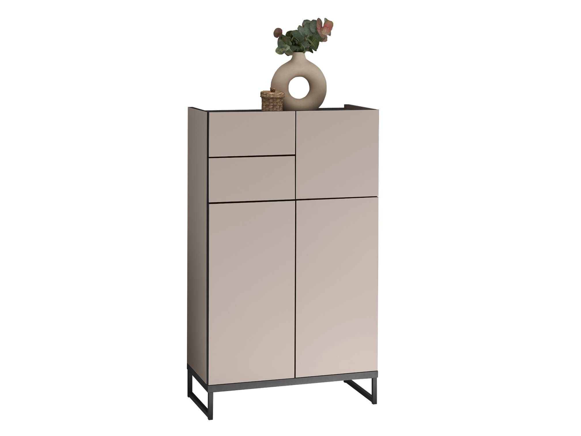 moebel-dich-auf Highboard VENEZIA (Badezimmer Midischrankin kaschmir 60 cm breit), push to open