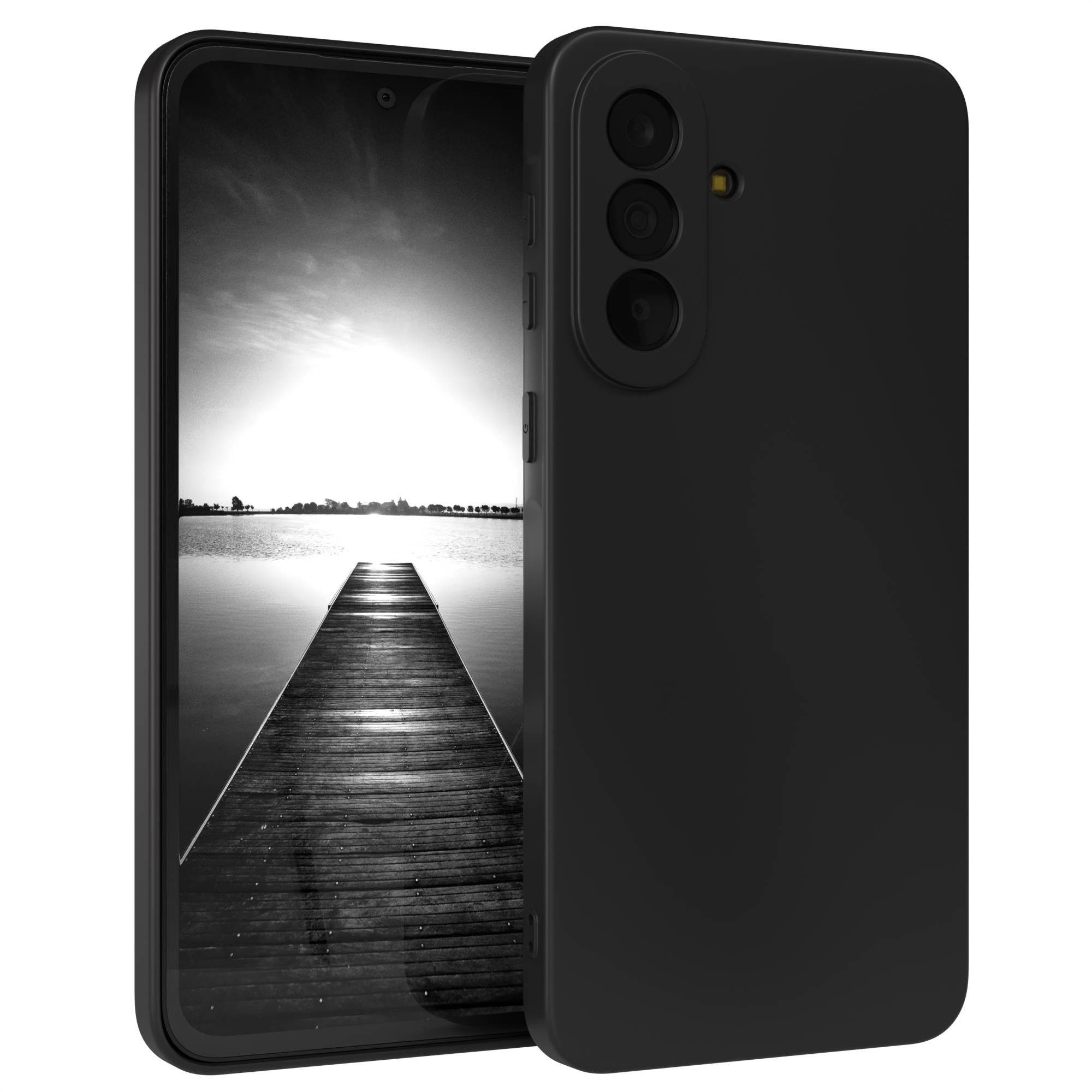 EAZY CASE Handyhülle TPU Hülle für Samsung Galaxy A37 6,7 Zoll, Silikon Schutzhülle mit Kameraschutz kratzfest Back Cover Etui Schwarz