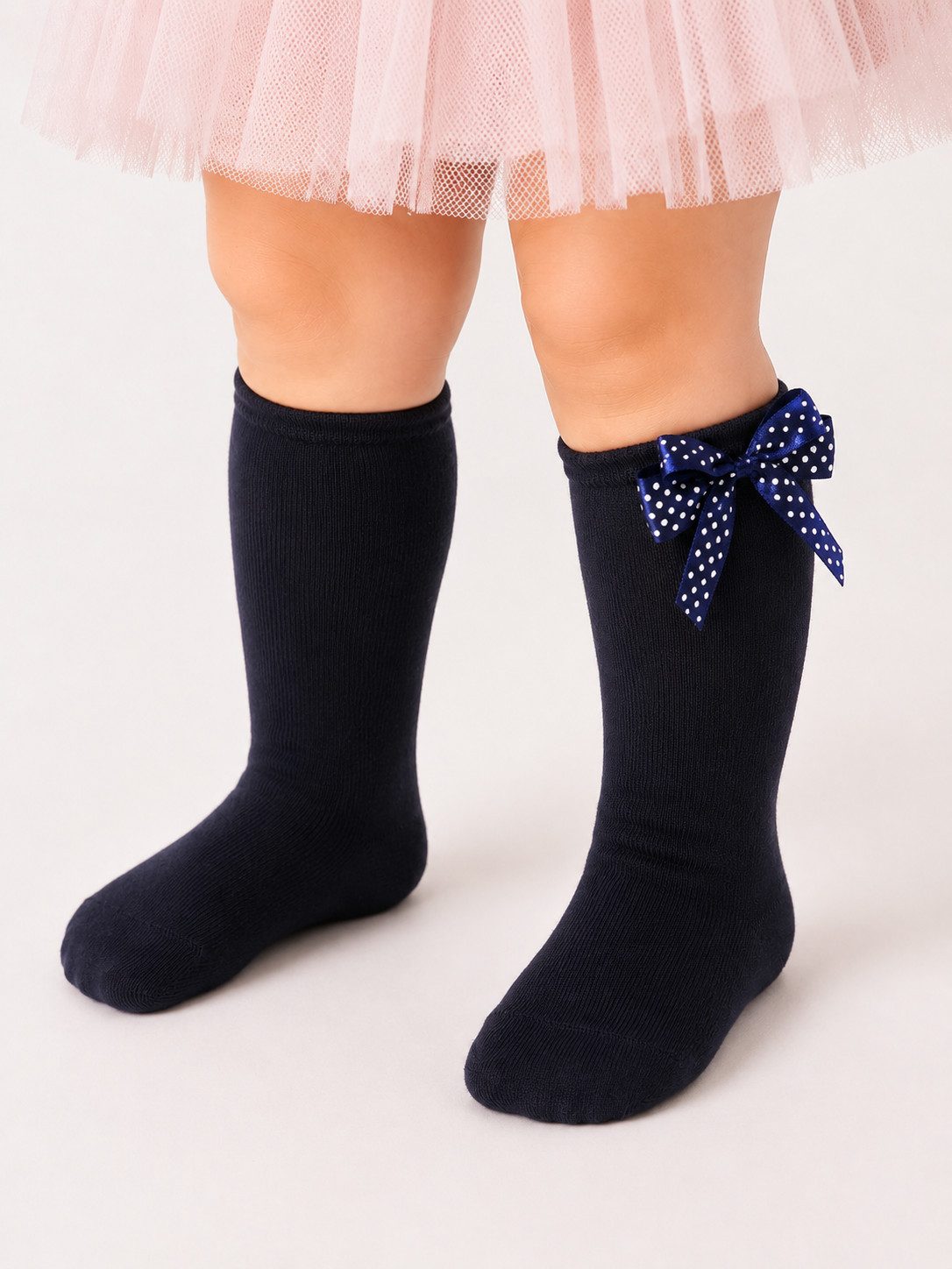 La Bortini Kniestrümpfe Kniestrümpfe Socken Baby Kinder Strümpfe mit Schleifen ab 6Mon bis 12J