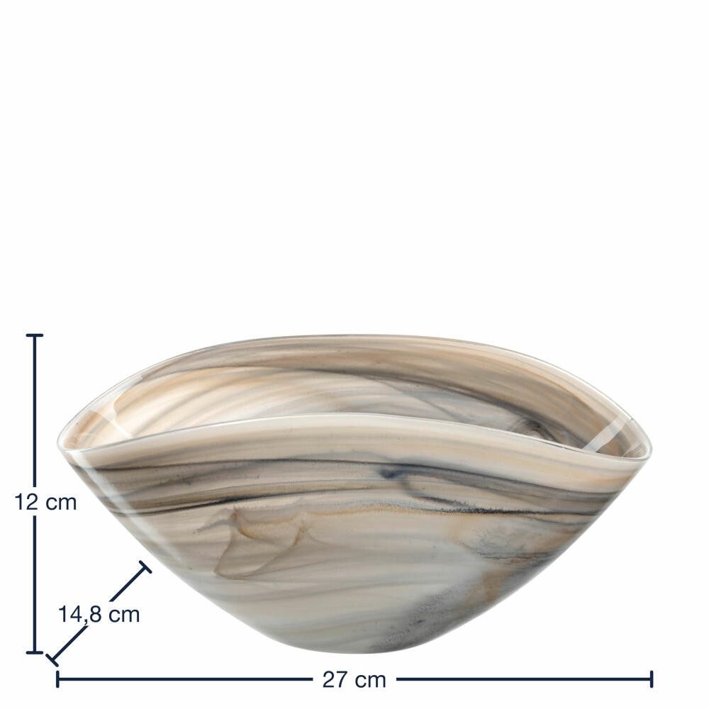 LEONARDO Schale Alabastro Beige / Schwarz 27 x 15 cm, Glas