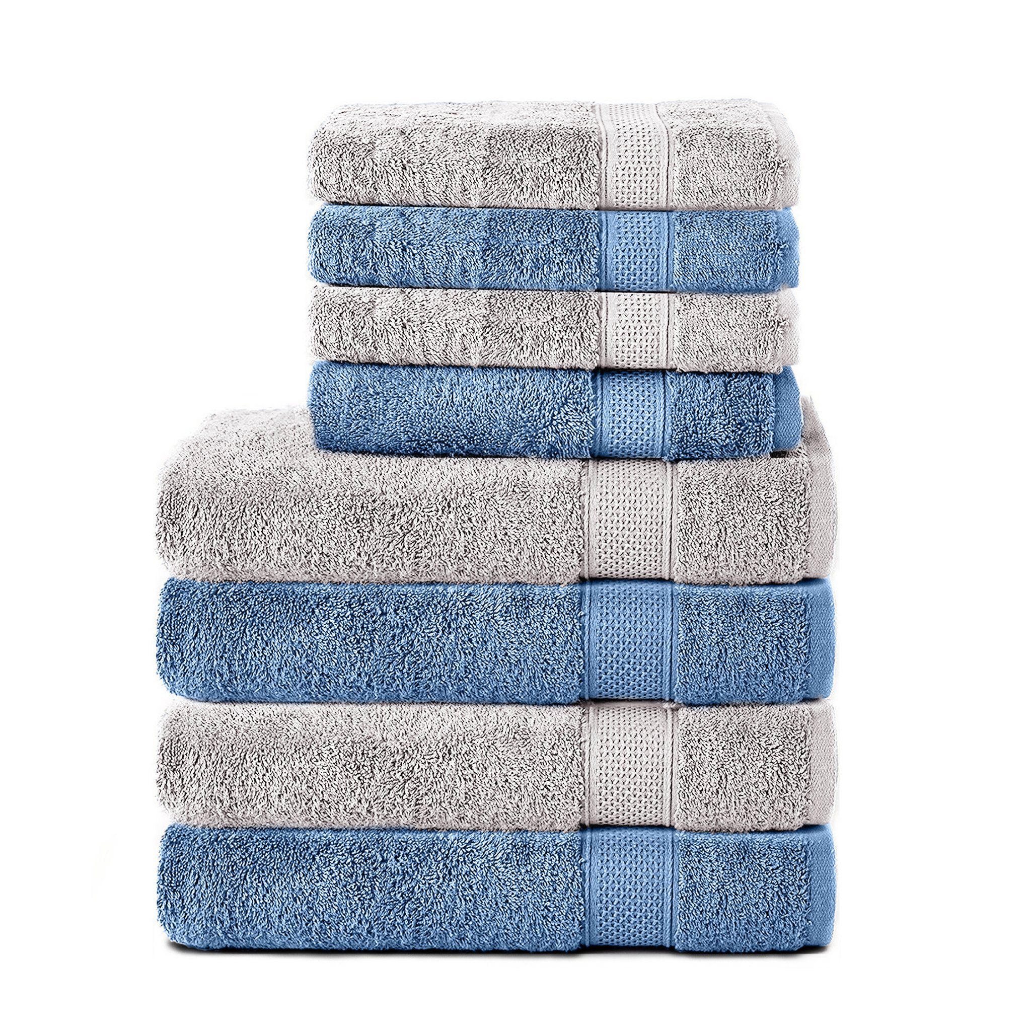 Komfortec Handtuch Set aus 100% Baumwolle, 4 Handtücher 50x100 cm und 4 Badetücher 70x140 cm, Frottee (Packung, 8-St), Duschtücher & Badehandtuch, Weich, Towel, Groß