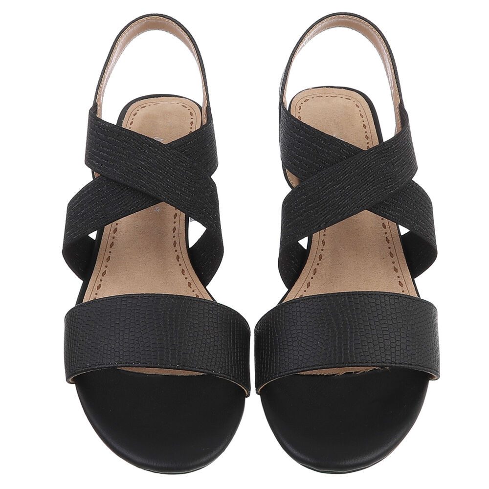 Ital-Design Elegante Sandalen mit Crossband und Blockabsatz für Damen Sandalette (91117367) Blockabsatz Sandalen & Sandaletten in Schwarz – Bild 4 von 5