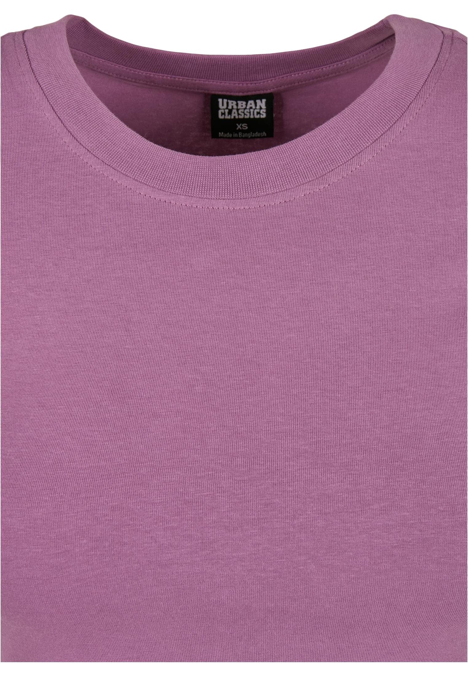 URBAN CLASSICS Cropped (1-tlg) Damen Tee Ladies duskviolet T-Shirt Jersey Stretch