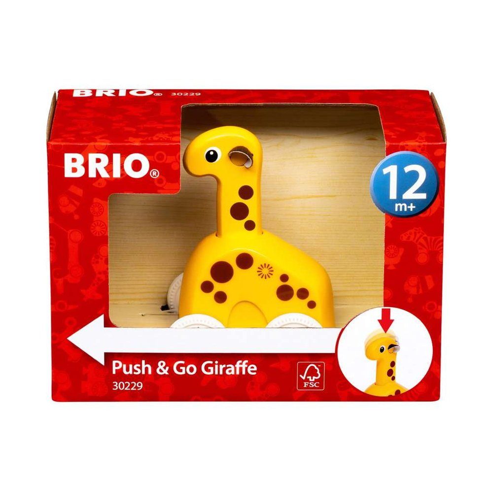 BRIO® Nachziehspielzeug Brio Kleinkindwelt Holz Rollspielzeug Push & Go Giraffe 30229