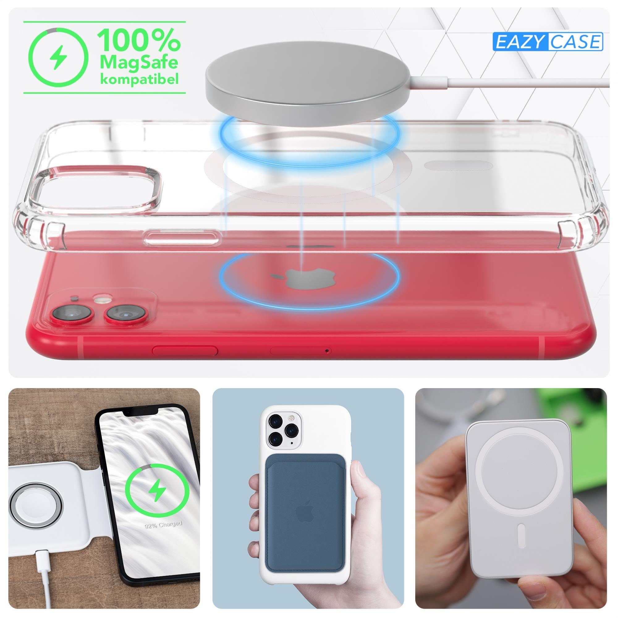 EAZY CASE Handyhülle Transparente Hülle mit MagSafe für iPhone 11 6,1 Zoll, Back Cover, Bumper Case, Handy Schutzhülle Kameraschutz, Durchsichtig