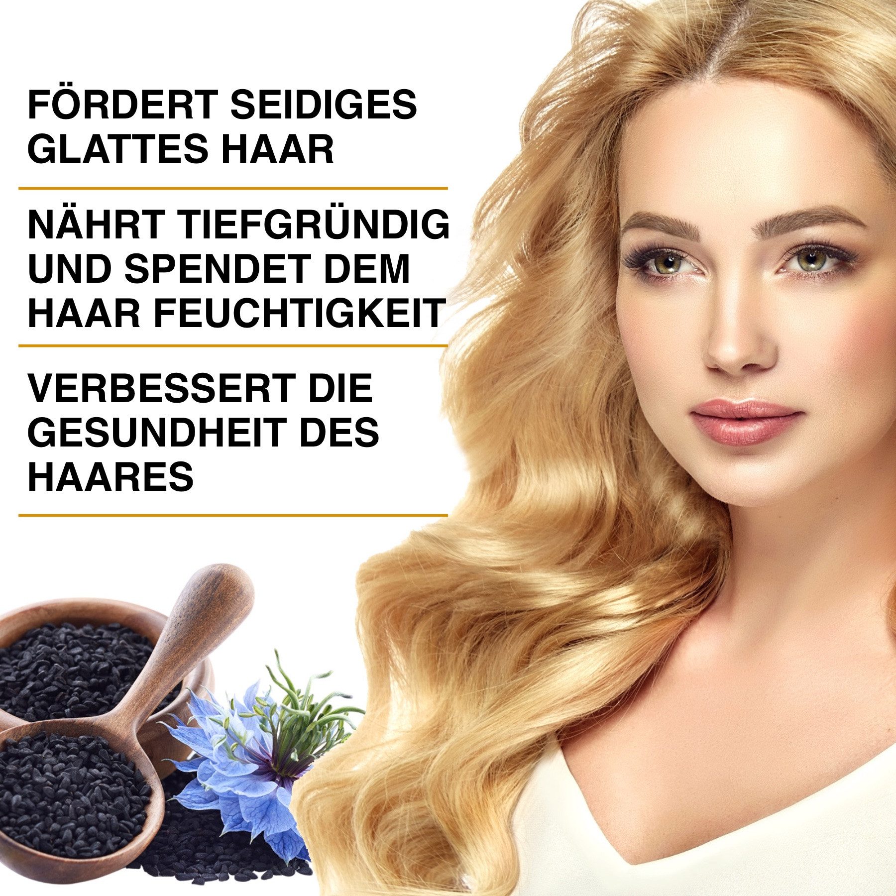 ALIVER Haaröl Schwarzkümmelöl Haarwachstum Kopfhaut Haarpflege in Kapseln Bio Vegan, 1-tlg.