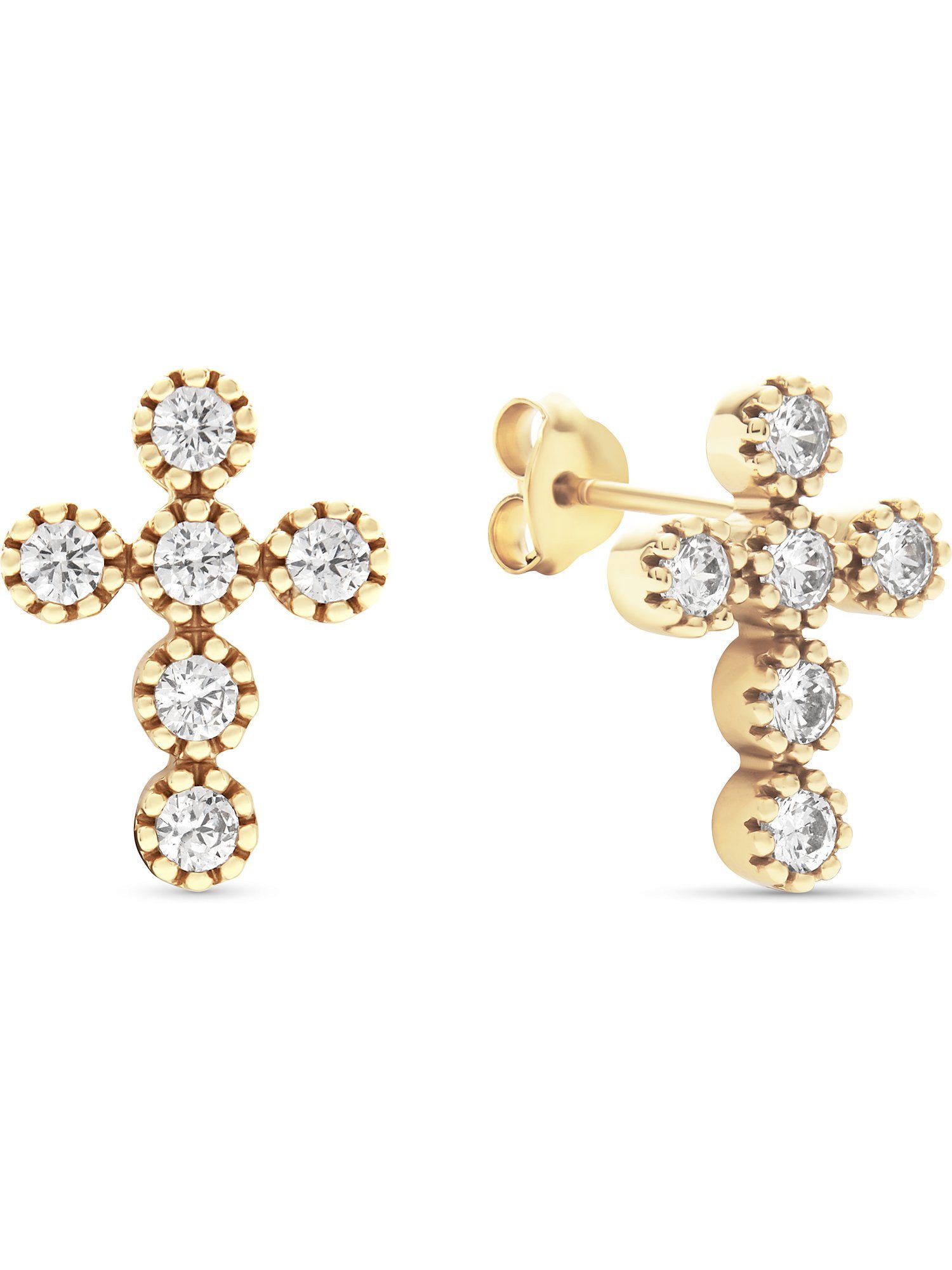 FAVS Paar Ohrhänger FAVS Damen-Ohrhänger 925er Silber 12 Zirkonia