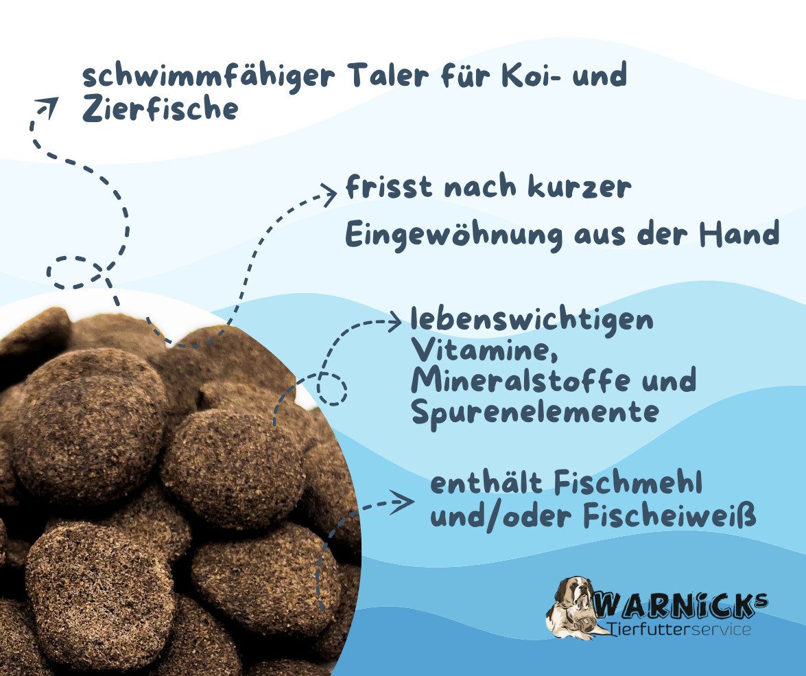 Warnick´s Tierfutterservice Koisnack Hanzam - schwimmfähiger Taler für Koi, Hauptfutter für: Zierfische, Koi