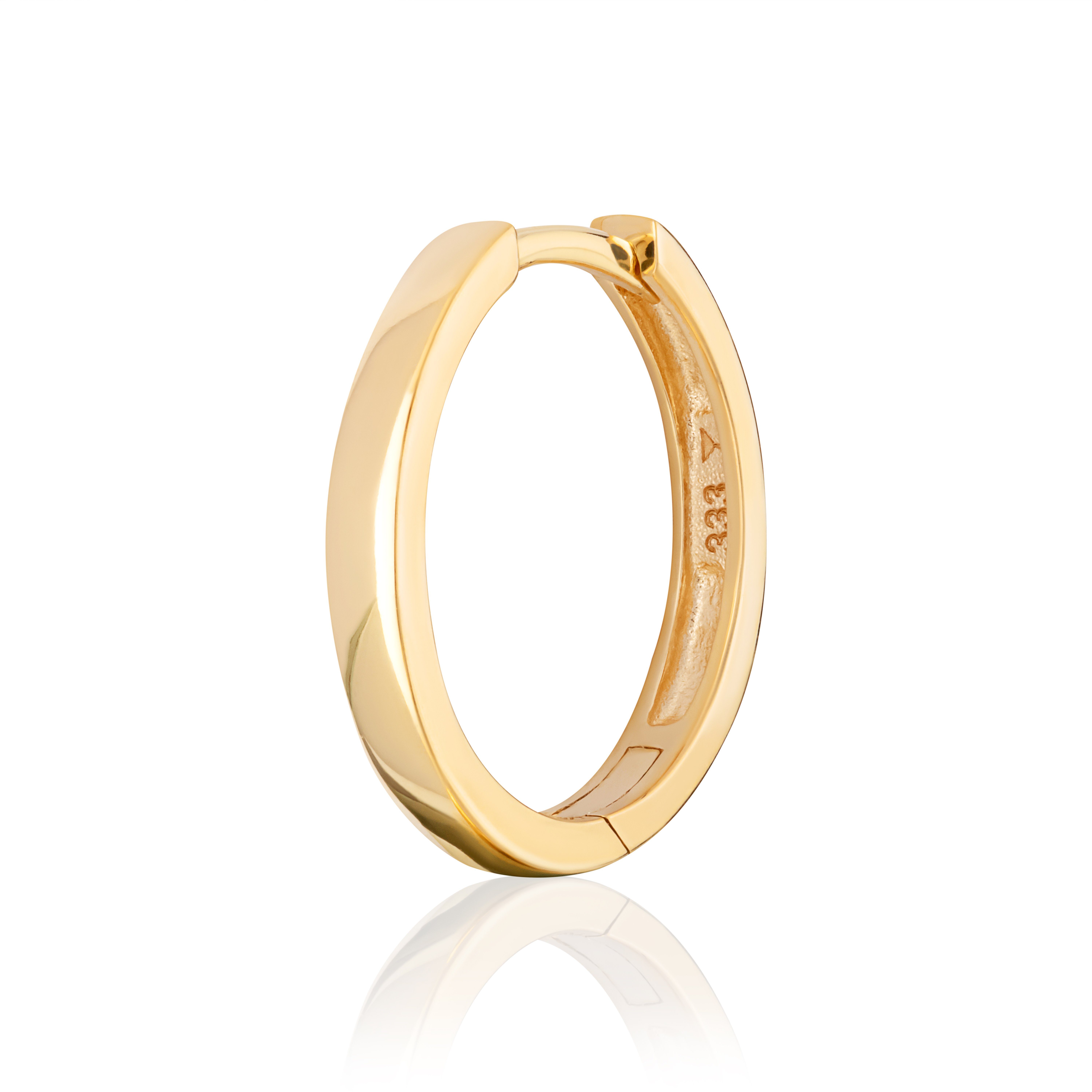 NKlaus Klappcreolen Einzel 16mm Ohrring vierkant 333 Gelbgold poliert günstig online kaufen