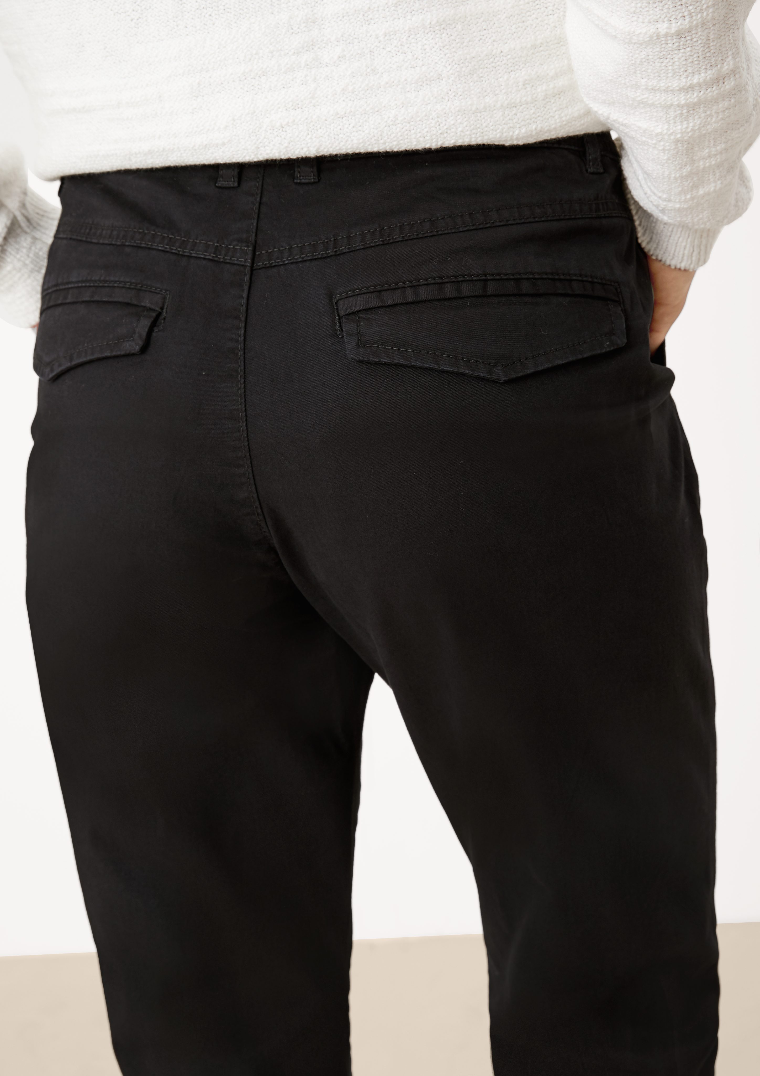 Baumwollstretch s.Oliver aus black Stoffhose Chino Slim: