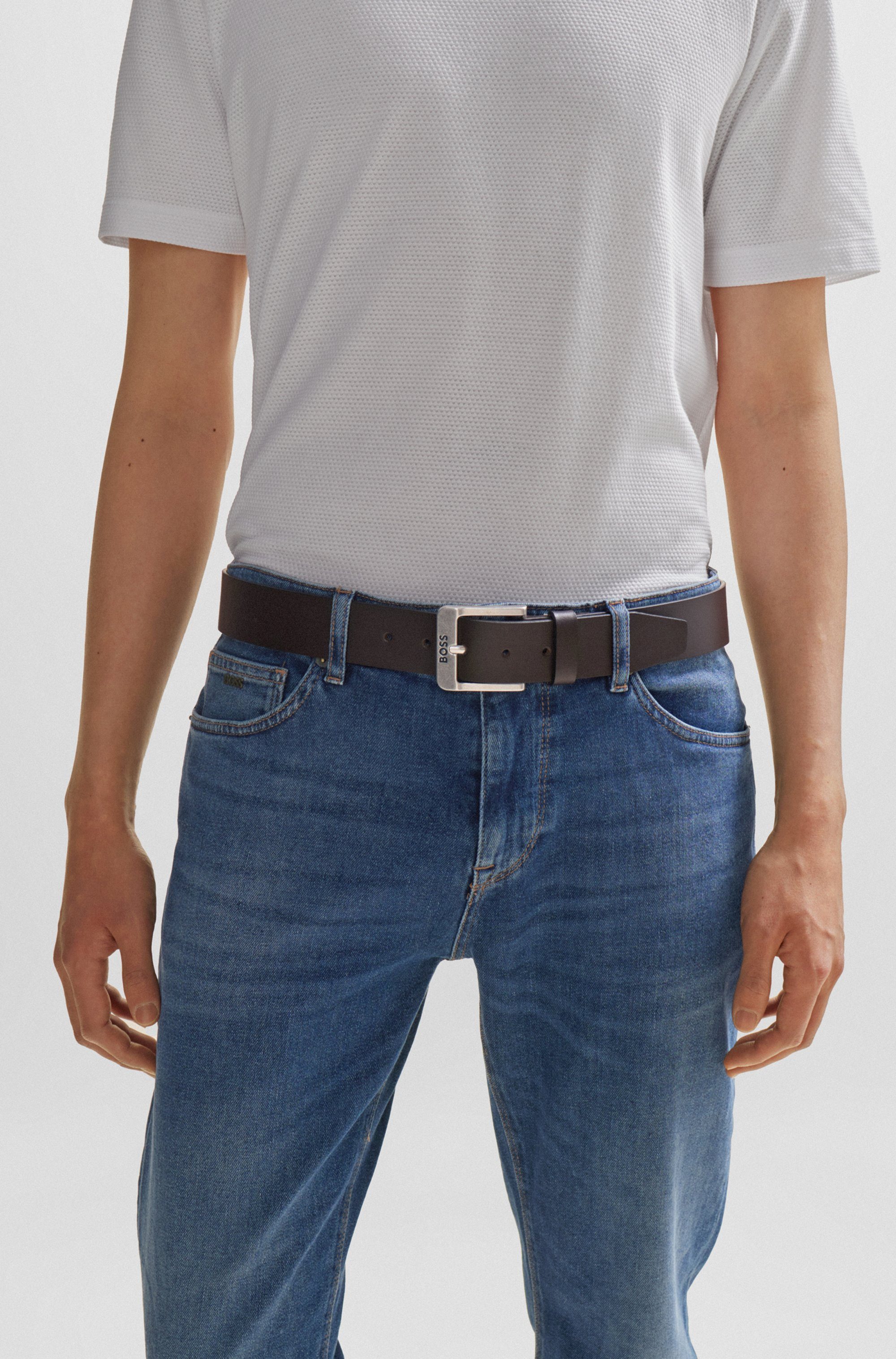 BOSS Ledergürtel Jemio_Sz40 mit BOSS Schriftzug günstig online kaufen