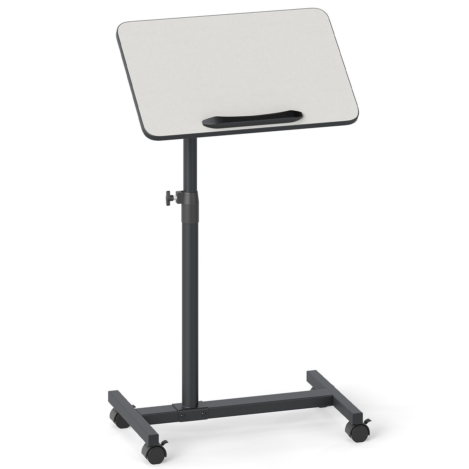 COSTWAY Laptoptisch, Betttisch auf Rollen höhenverstellbar, Beistelltisch neigbar