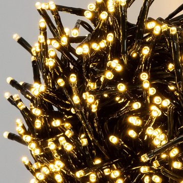 ECD Germany Weihnachtsfigur Lichterkette Weihnachtsbeleuchtung Weihnachtsbaum Cluster Lichterkette, LED Büschel 11m 1512 LEDs Warmweiß Strombetrieb IP44 Wasserdicht