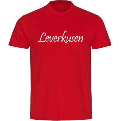 multifanshop T-Shirt Herren Leverkusen - Schriftzug - Männer