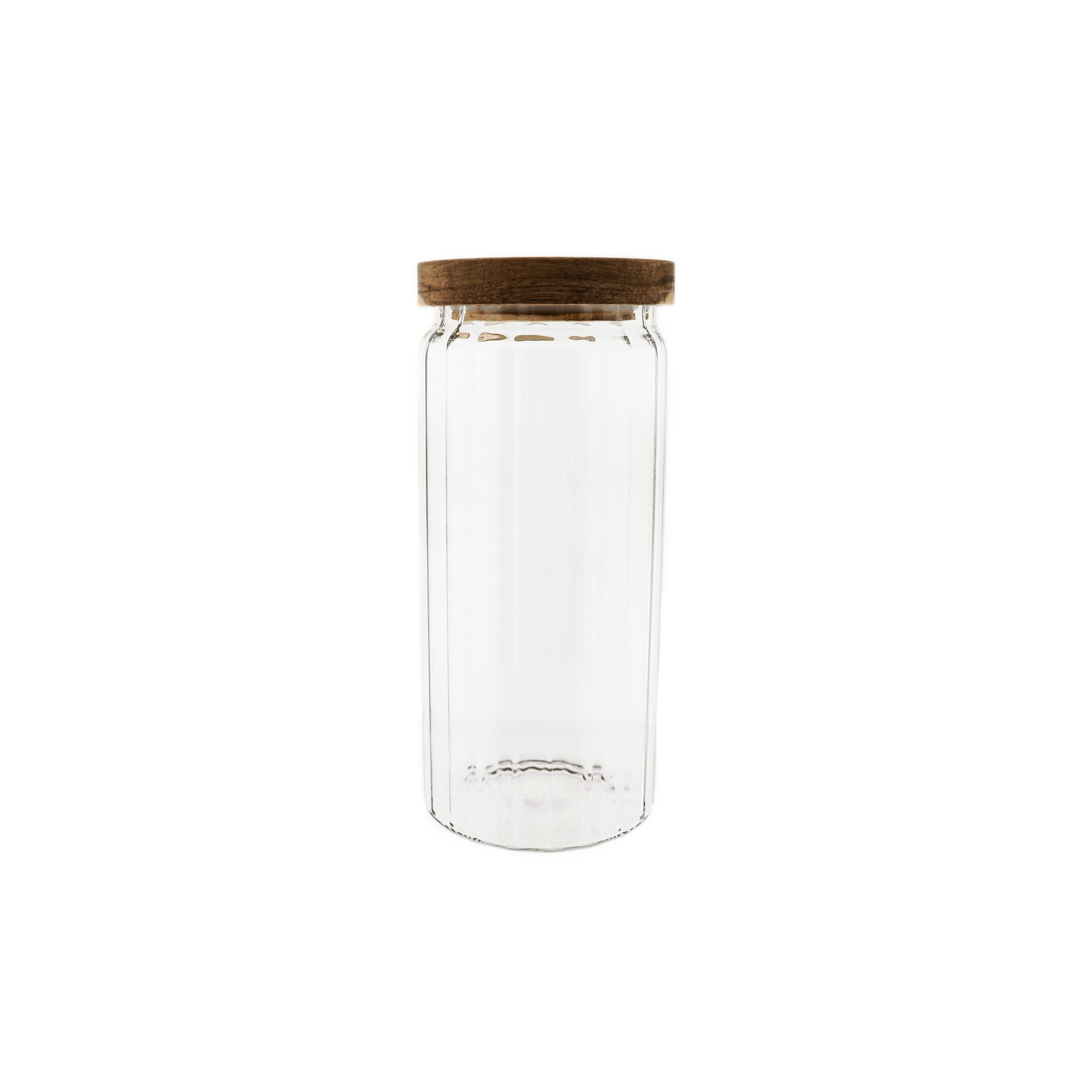 Almina Vorratsglas 20 x 9 cm aus hochwertigem Borosilikatglas mit Holzdeckel, (1-tlg)