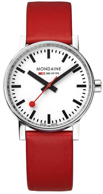 MONDAINE Quarzuhr Unisex Armbanduhr evo2 Rot 35 mm