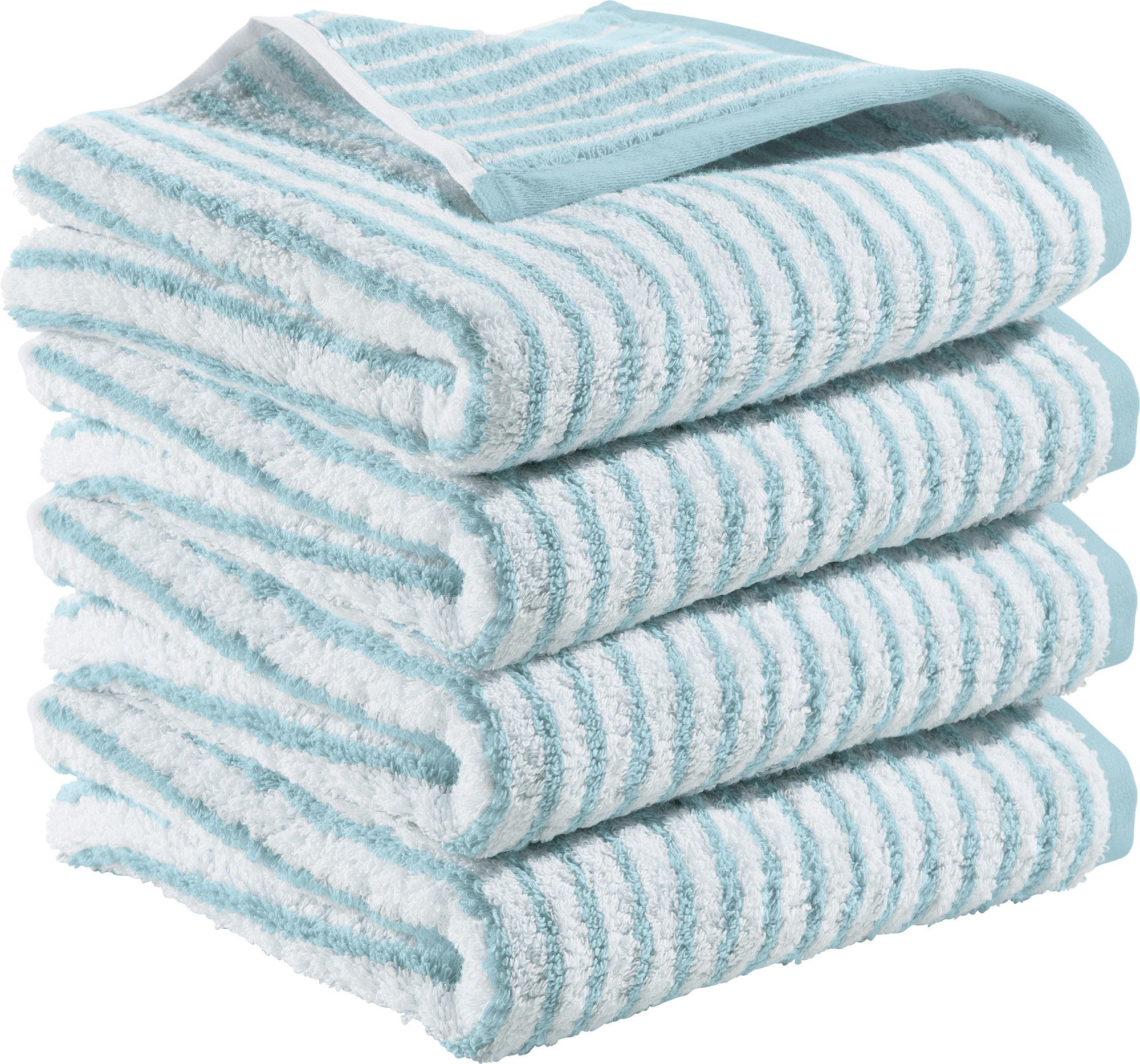 Erwin Müller Handtuch Handtuch "Konstanz" 4er-Pack Streifen, Jacquard, Walk-Frottier Streifen