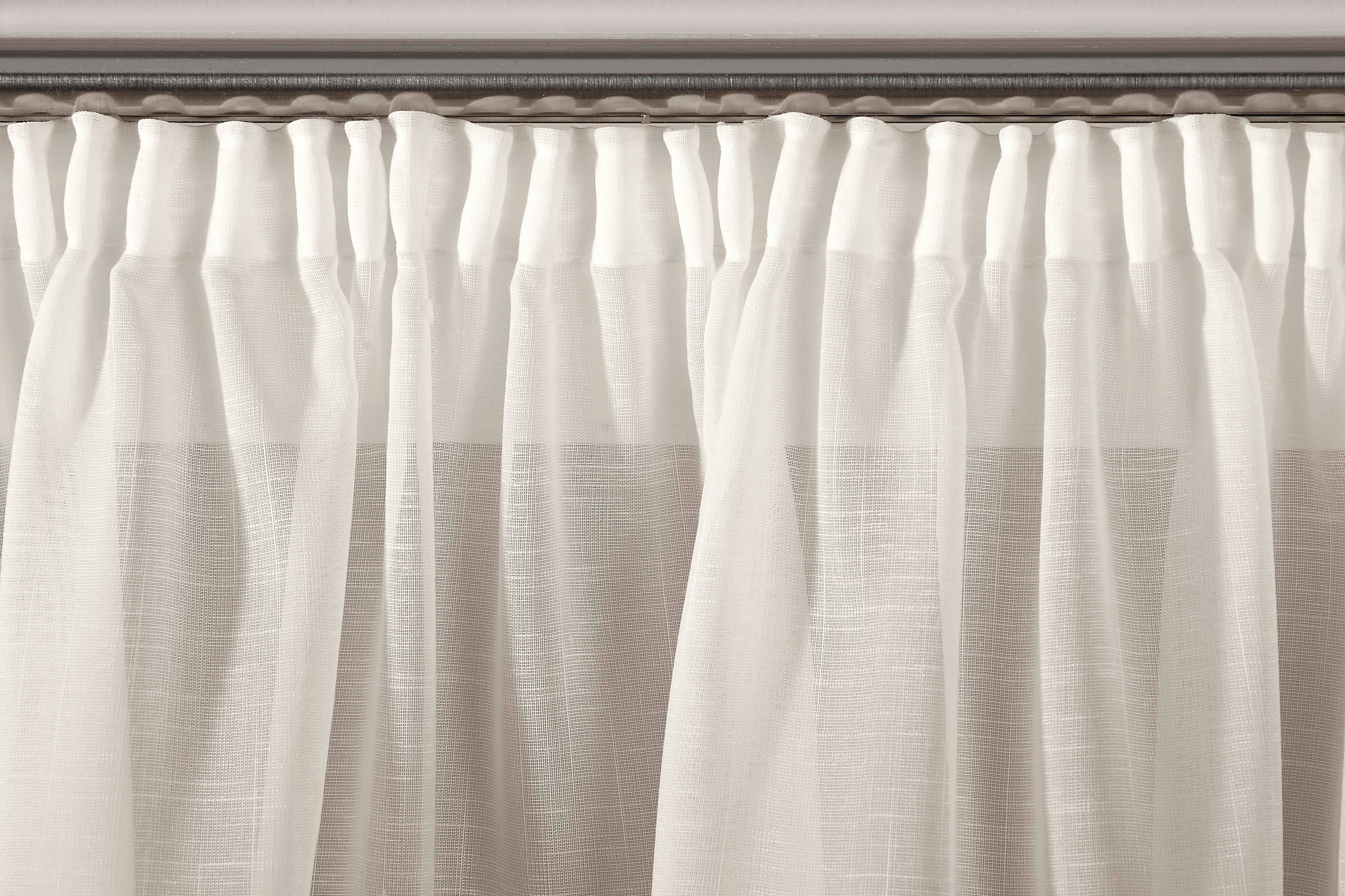 DecoHome24 Gardine Voile mit Effekt Creme, günstig online kaufen