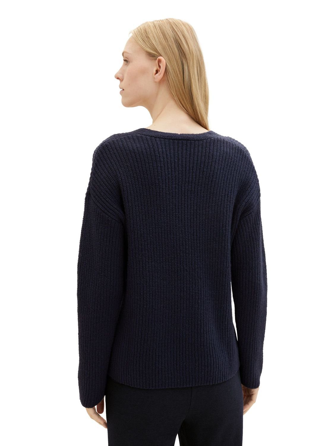 TOM TAILOR Strickpullover KNIT V-NECK aus Baumwollmix günstig online kaufen