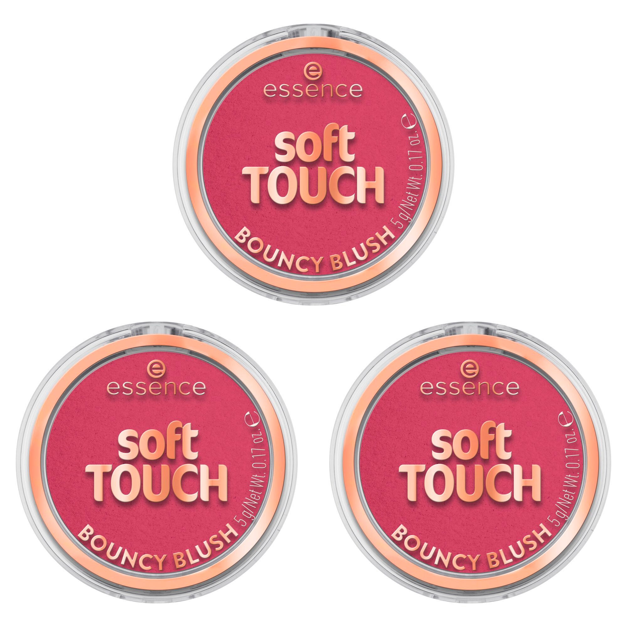 Essence Rouge SOFT TOUCH BOUNCY BLUSH, 3-tlg., mittlere Deckkraft, langanhaltend, mattierend, alle Hauttypen