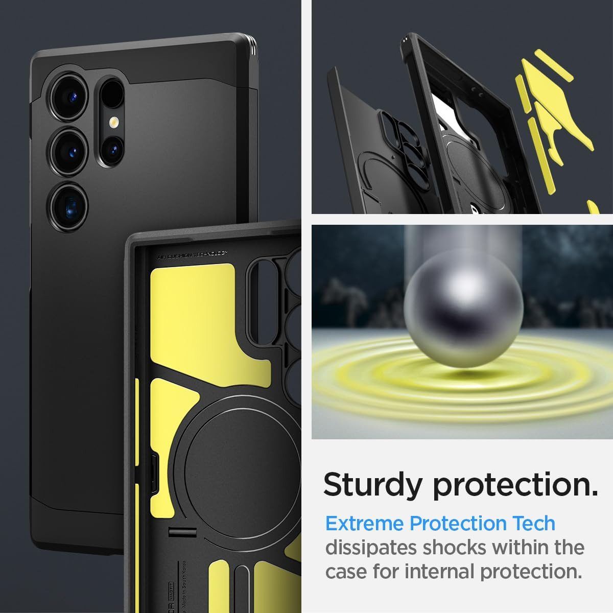 Spigen Handyhülle Hülle für Samsung Galaxy S24 Ultra Magsafe Case Schutzhülle Robust 6,8 Zoll, MagSafe, Military-Grade Fallschutz, integrierter Kickstand