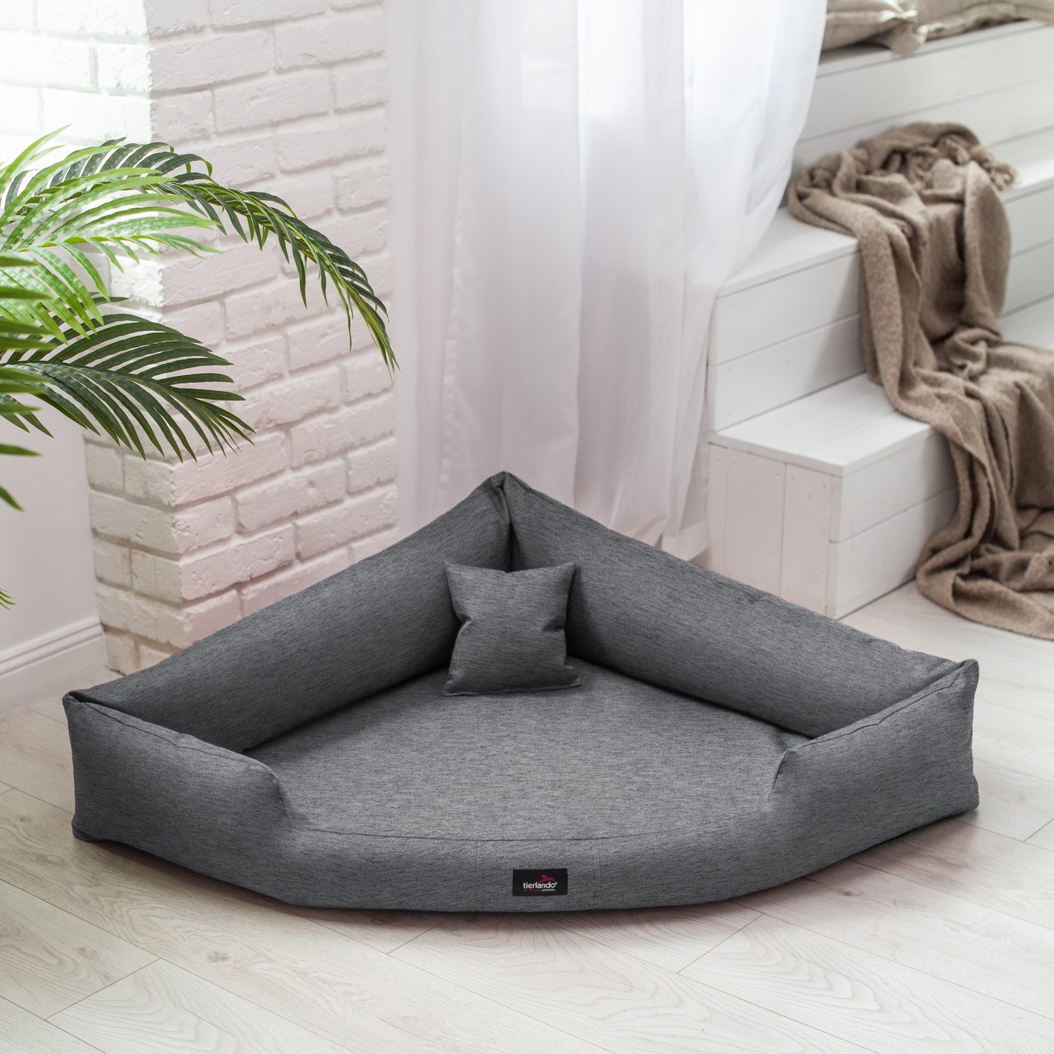 tierlando® Tierbett TRIVIA, Orthopädisches Eckhundebett Polyester günstig online kaufen