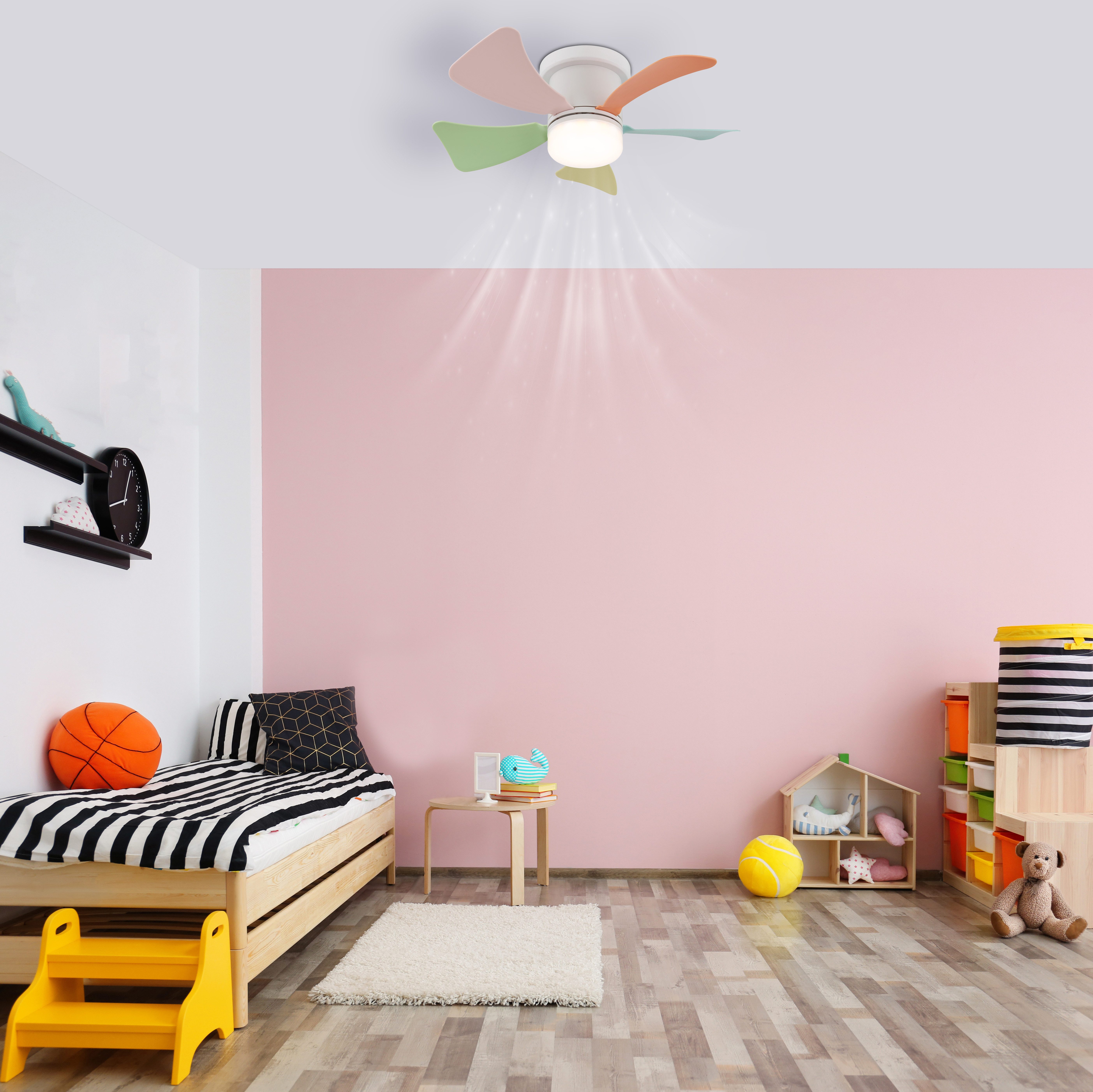 GLOBO LIGHTING Deckenleuchte HINES, Dimmfunktion, Memoryfunktion, Timerfunktion, Ventilatorfunktion, mehrere Helligkeitsstufen, LED fest integriert, warmweiß - kaltweiß, Ventilator grau kühlen-heizen Wohnzimmer Schlafzimmer