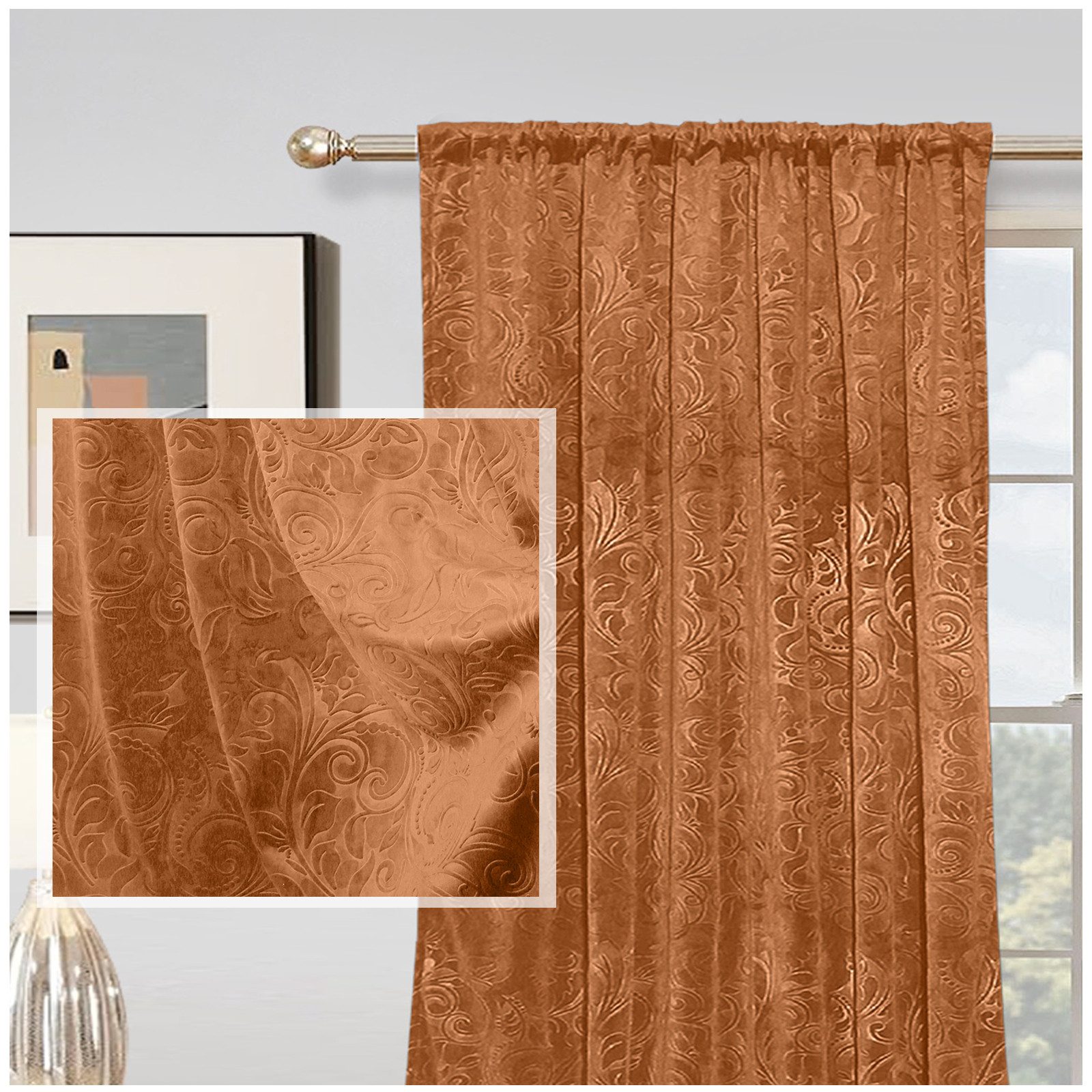 Jibenhome Verdunkelungsvorhang Samt Gardine 2er-Set, Blickdicht günstig online kaufen