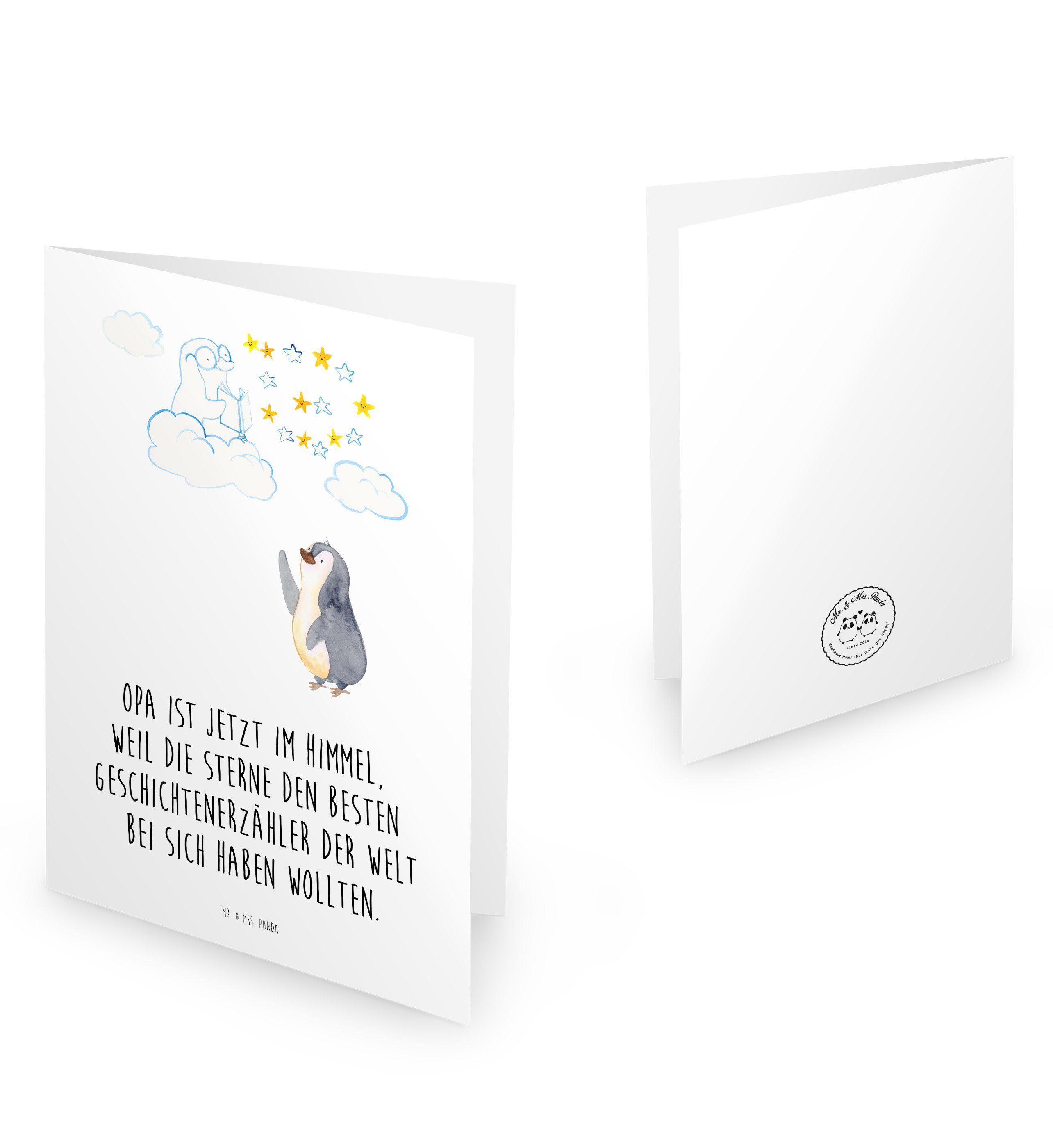 Mr. Trauersprüche, Pinguin Opa - - Kondolenzkarte, & Panda Bei Mrs. Beileidskarte Sterne Karte, Weiß