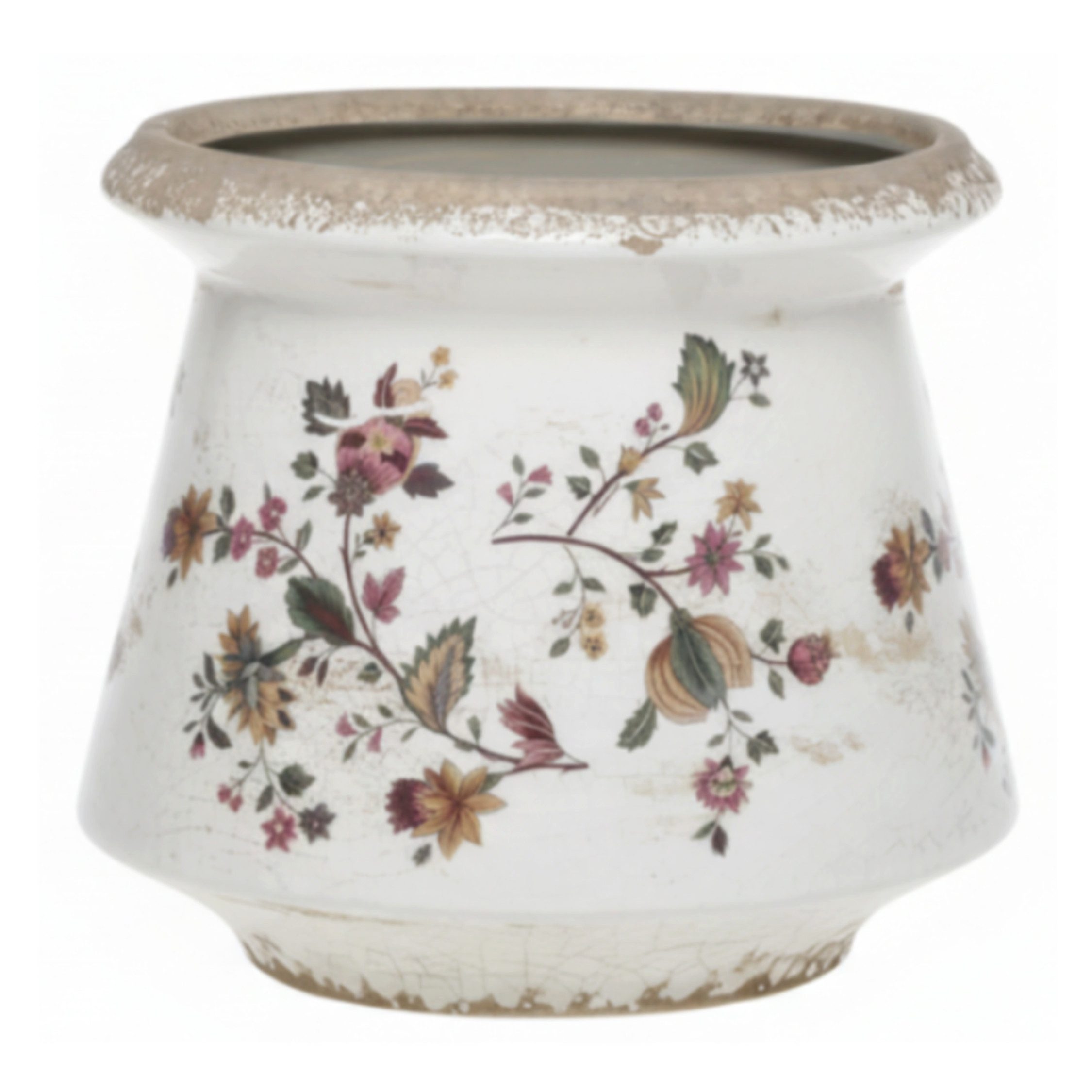 Chic Antique Dekovase Chic Antique Nancy Blumentopf mit Blumenmotiv