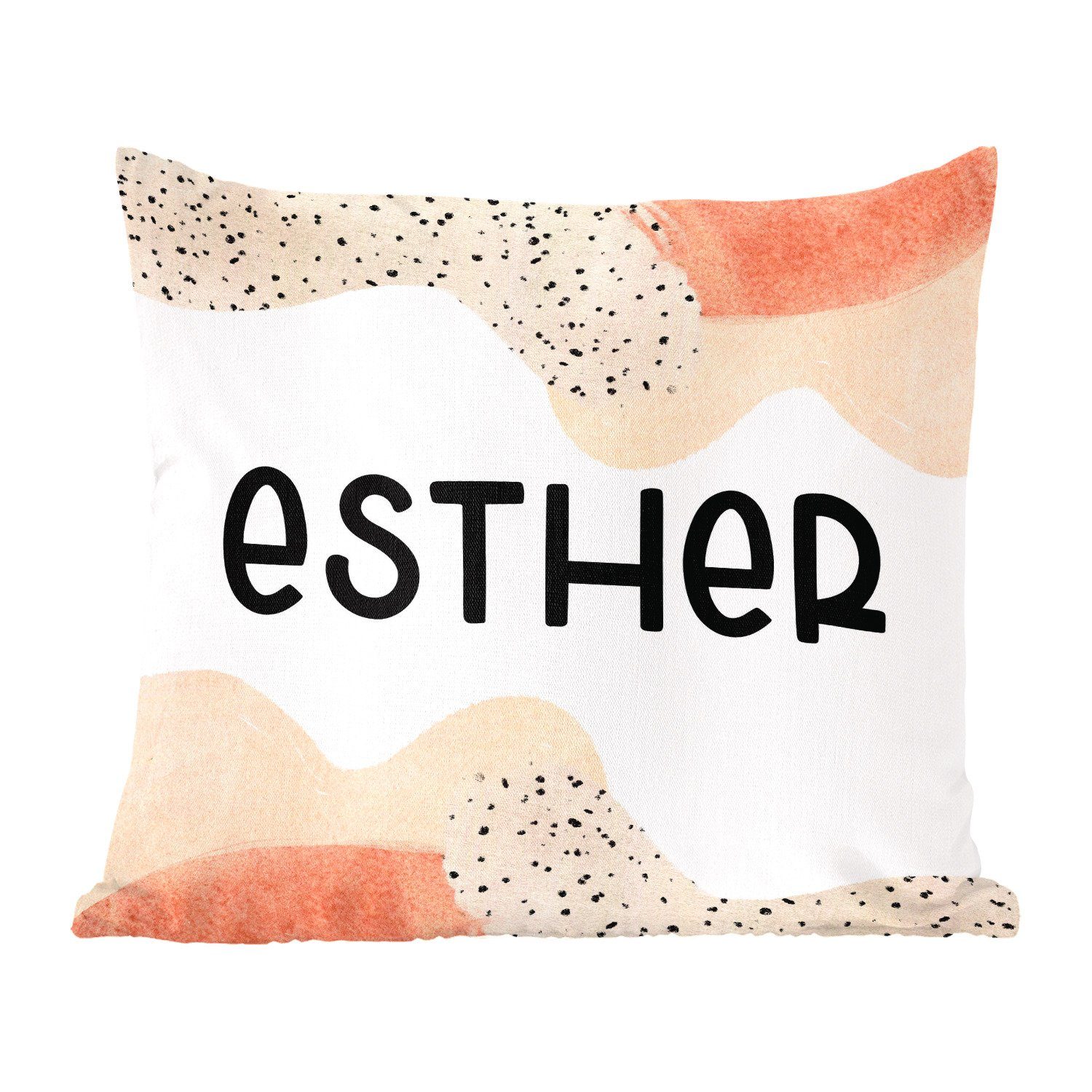 MuchoWow Dekokissen Esther - Pastell - Mädchen, Zierkissen mit Füllung für Wohzimmer, Schlafzimmer, Deko, Sofakissen