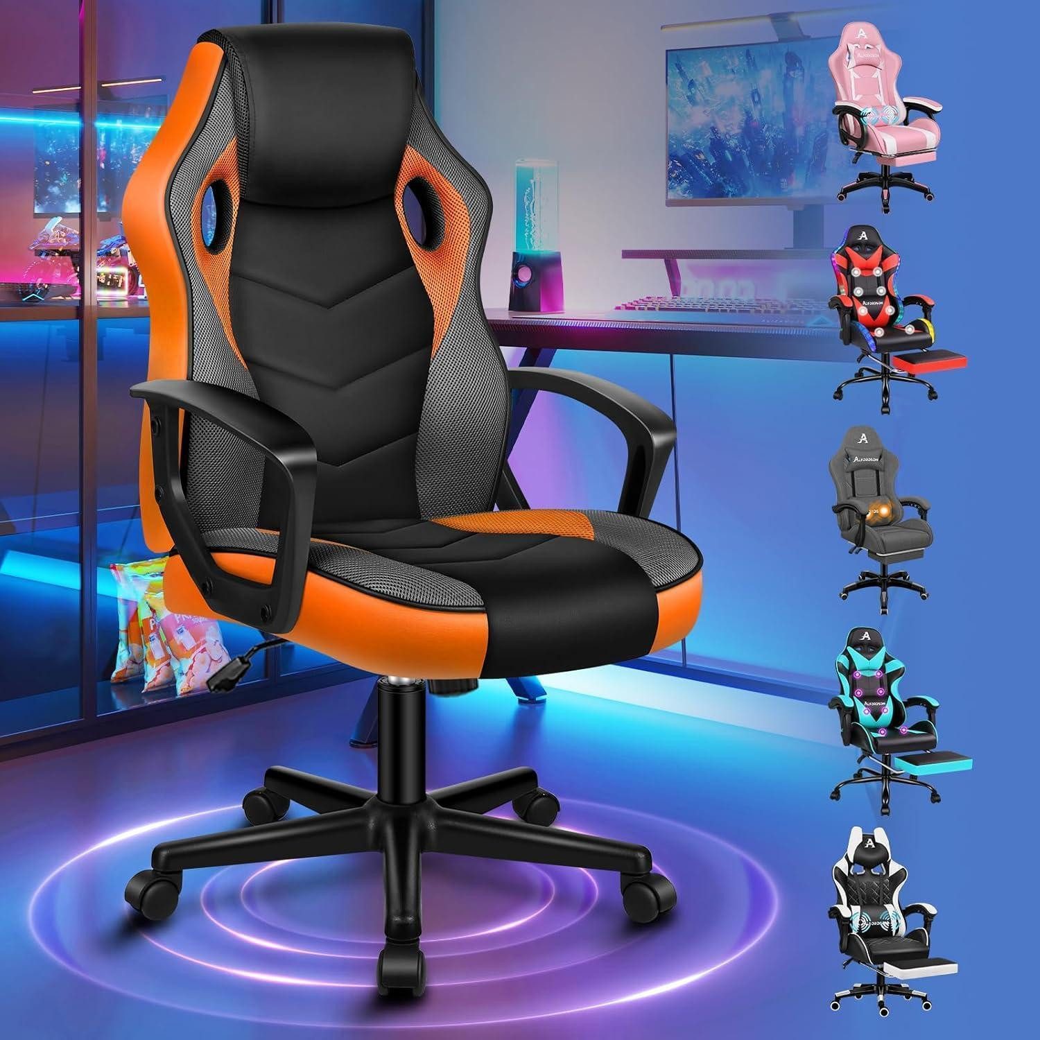 LuxusKollektion Gaming-Stuhl Schreibtischstuhl Gaming Ergonomisch Mega Orange Mega Serie