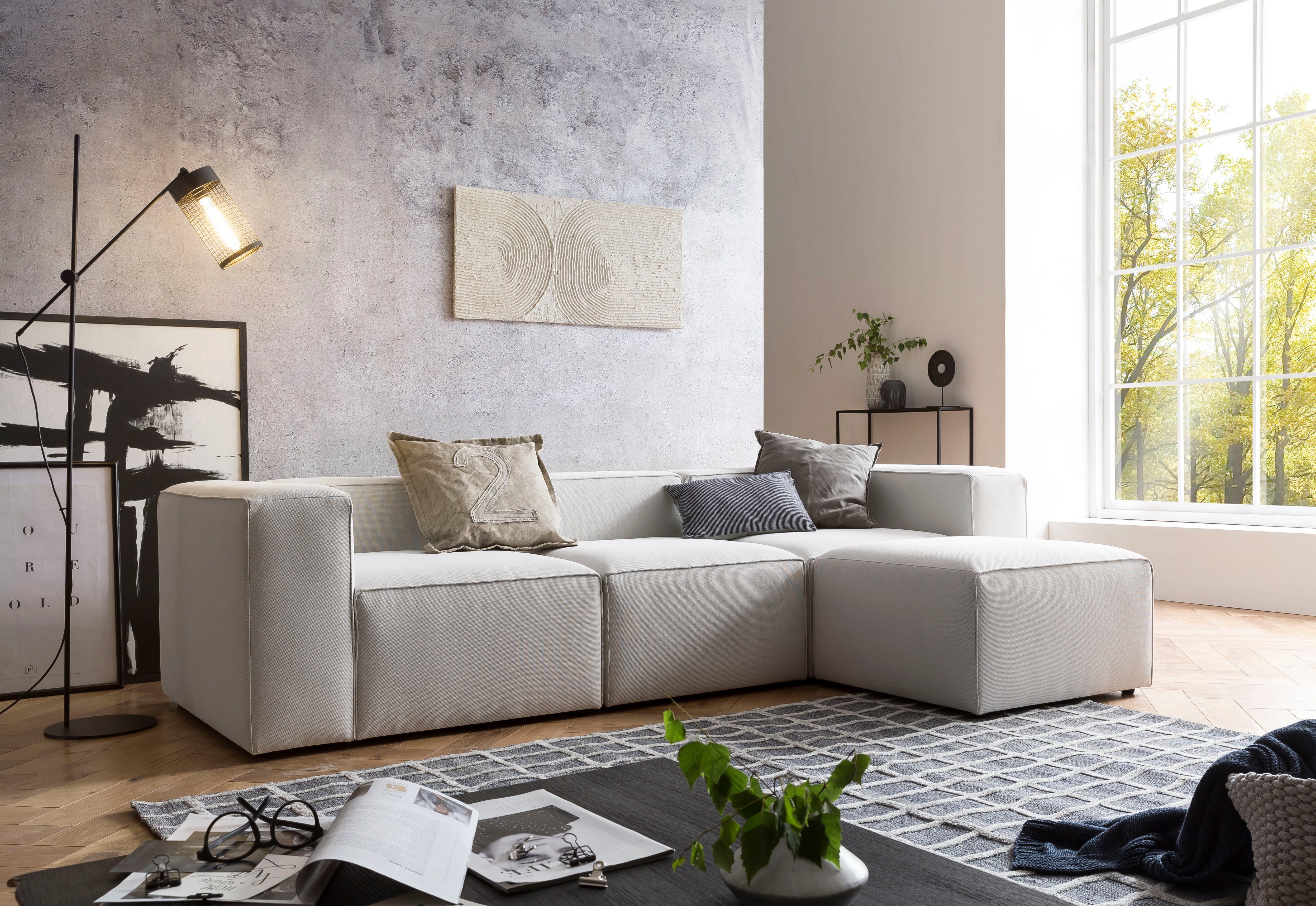 Ewald Schillig brand Sofa Modulares Teile, kombinierbare Skandinavisches 1 individuell Milos, Weiß Wohnlandschaft, Design Sofa