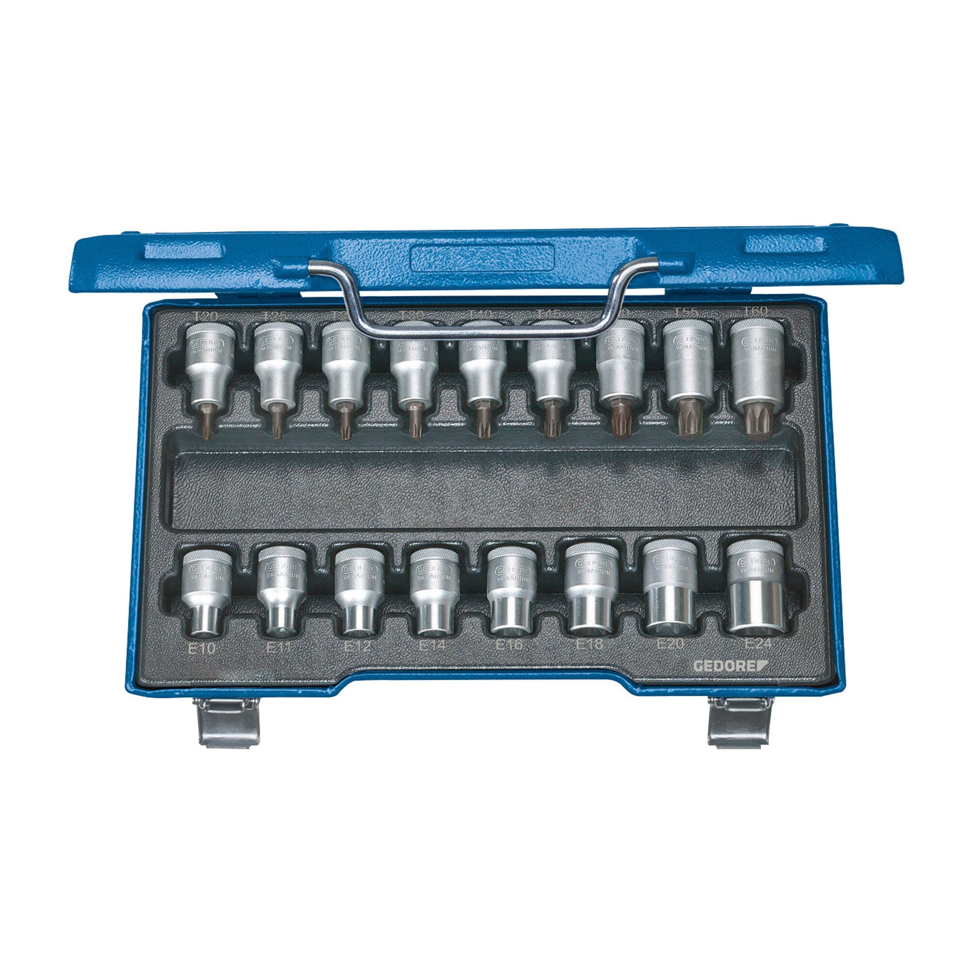 Gedore Steckschlüssel Gedore ITX 19 TX-017 Schraubendreher-Satz 1/2" 17-teilig Innen+Außen-T