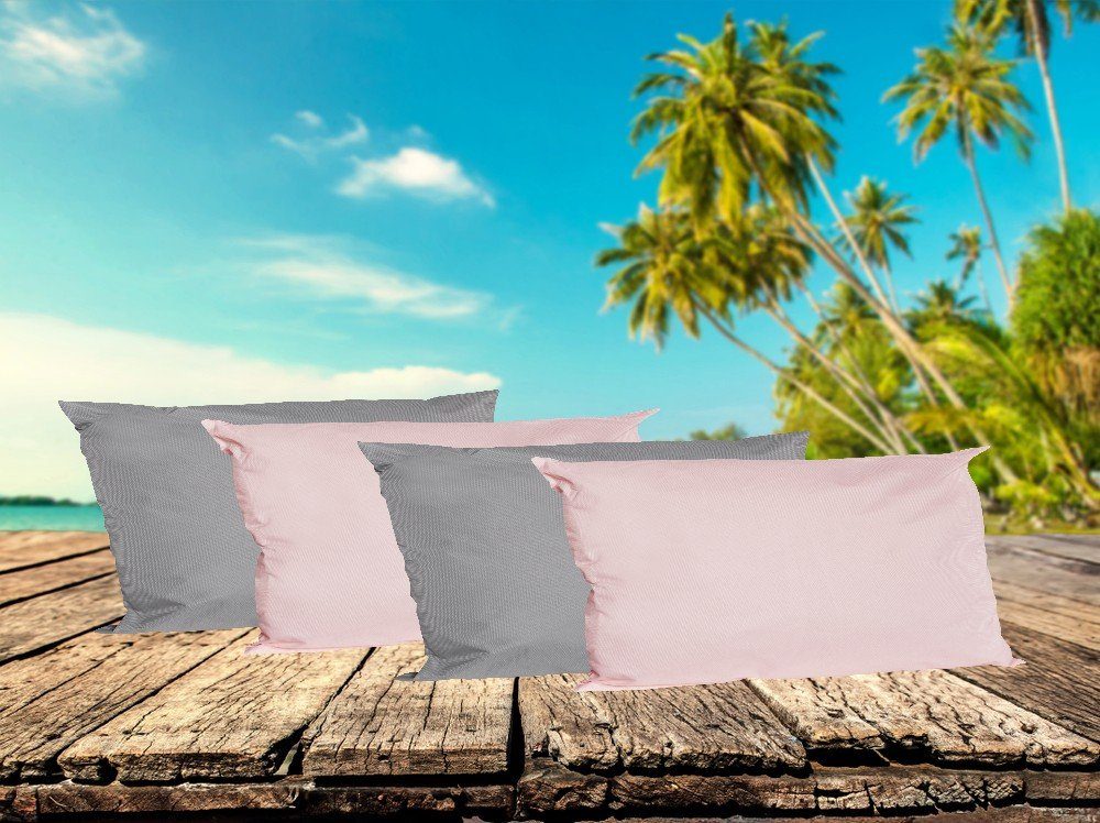 Lounge mit geeignet Dekokissen - Lotus-Effekt, für viele 4x Dekokissen Robust, Kissen JACK Anthrazit Innen Strapazierfähig, Outdoor Lotus JACK Rosa & Außen 30x50cm Farben,