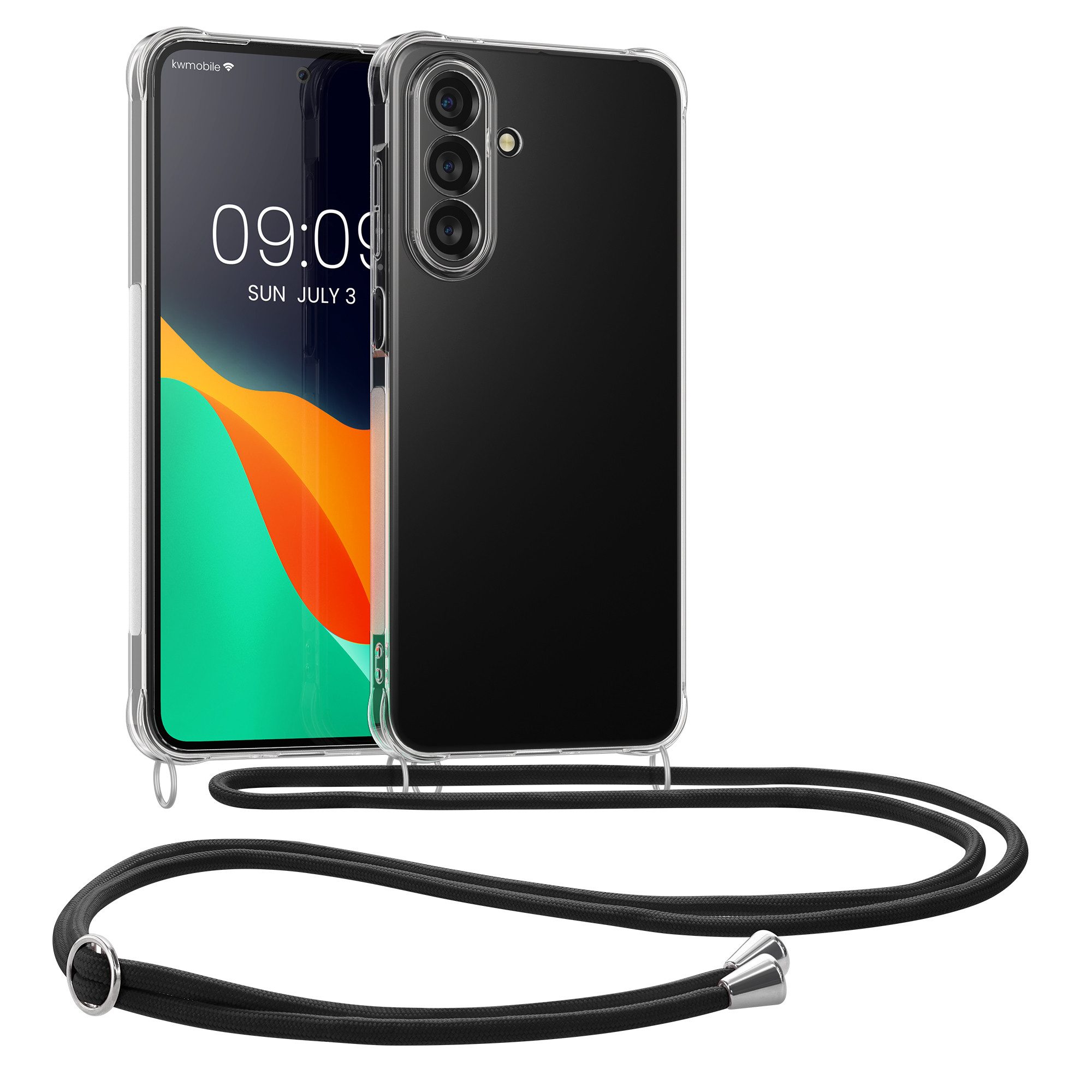 kwmobile Smartphone-Hülle Necklace Case für Samsung Galaxy A27 5G, Hülle Silikon mit Handykette - Band Handyhülle