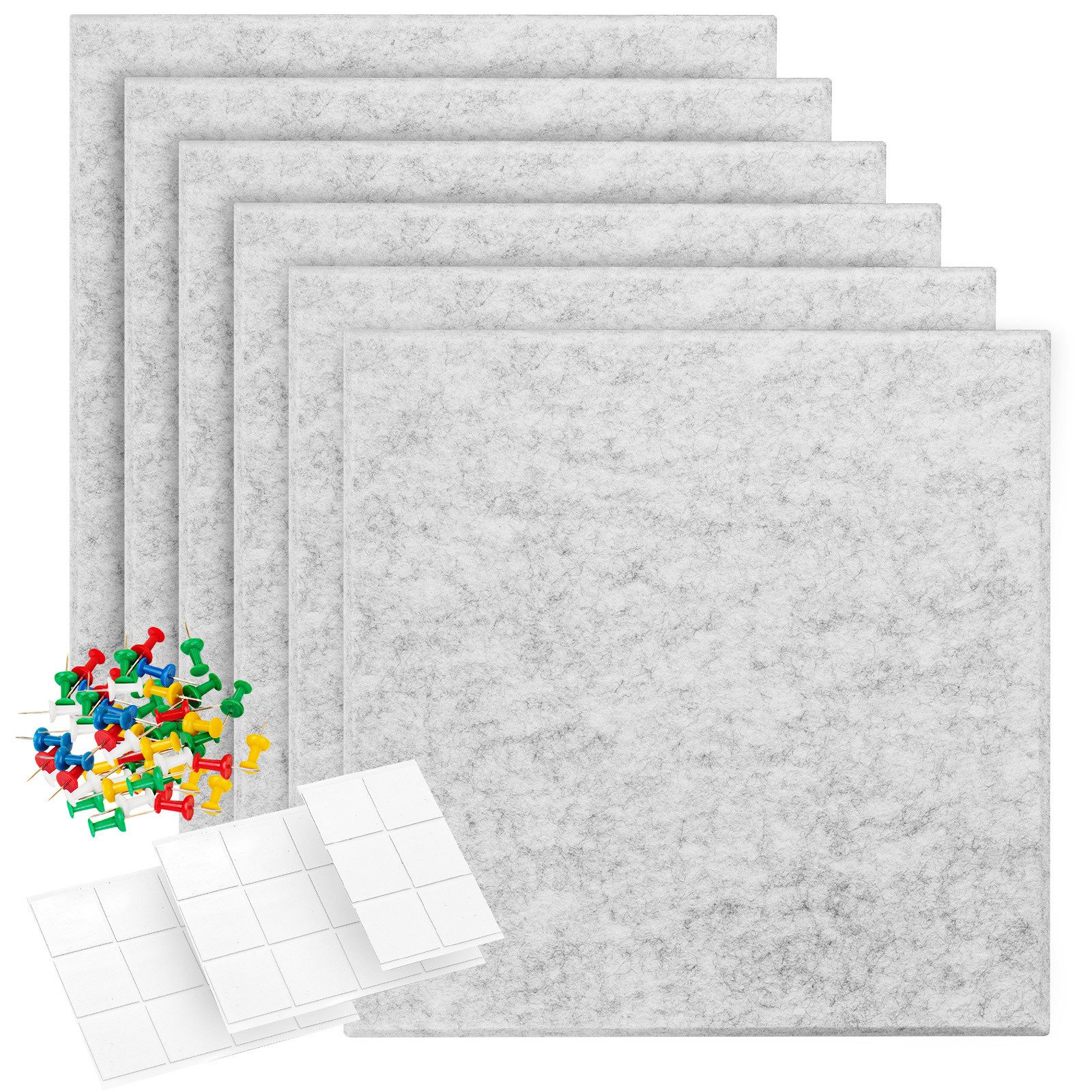 Youyijia Bastelfilz Filz Pinnwand mit 60 Pinnnadeln 6 Stück Selbstklebende Filzboard