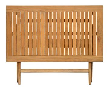 Kai Wiechmann Klapptisch Teak Falttisch 120 x 70 cm als wetterfester Gartentisch aus Teak, klappbarer und unbehandelter Teakholztisch