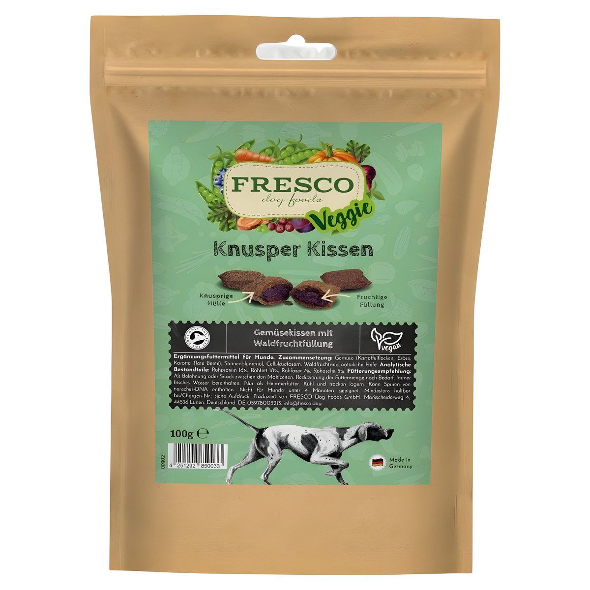 Fresco Dog Veggie Knusper Kissen 100 g, Snack für: Hund von Fresco Dog