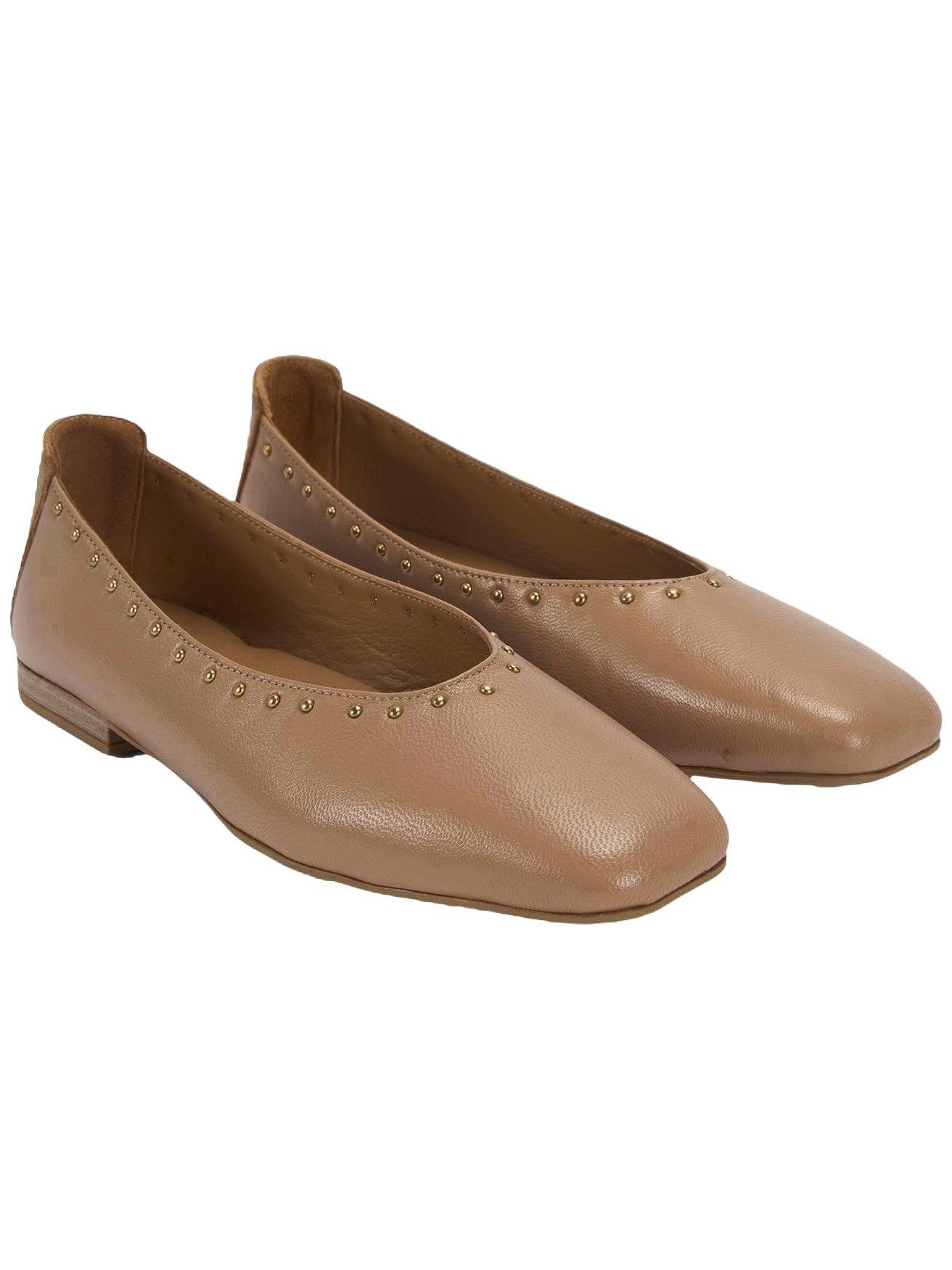 Desa Desa Damen-Ballerinas – Obermaterial und Futter aus Leder, flacher Abs Ballettschuh