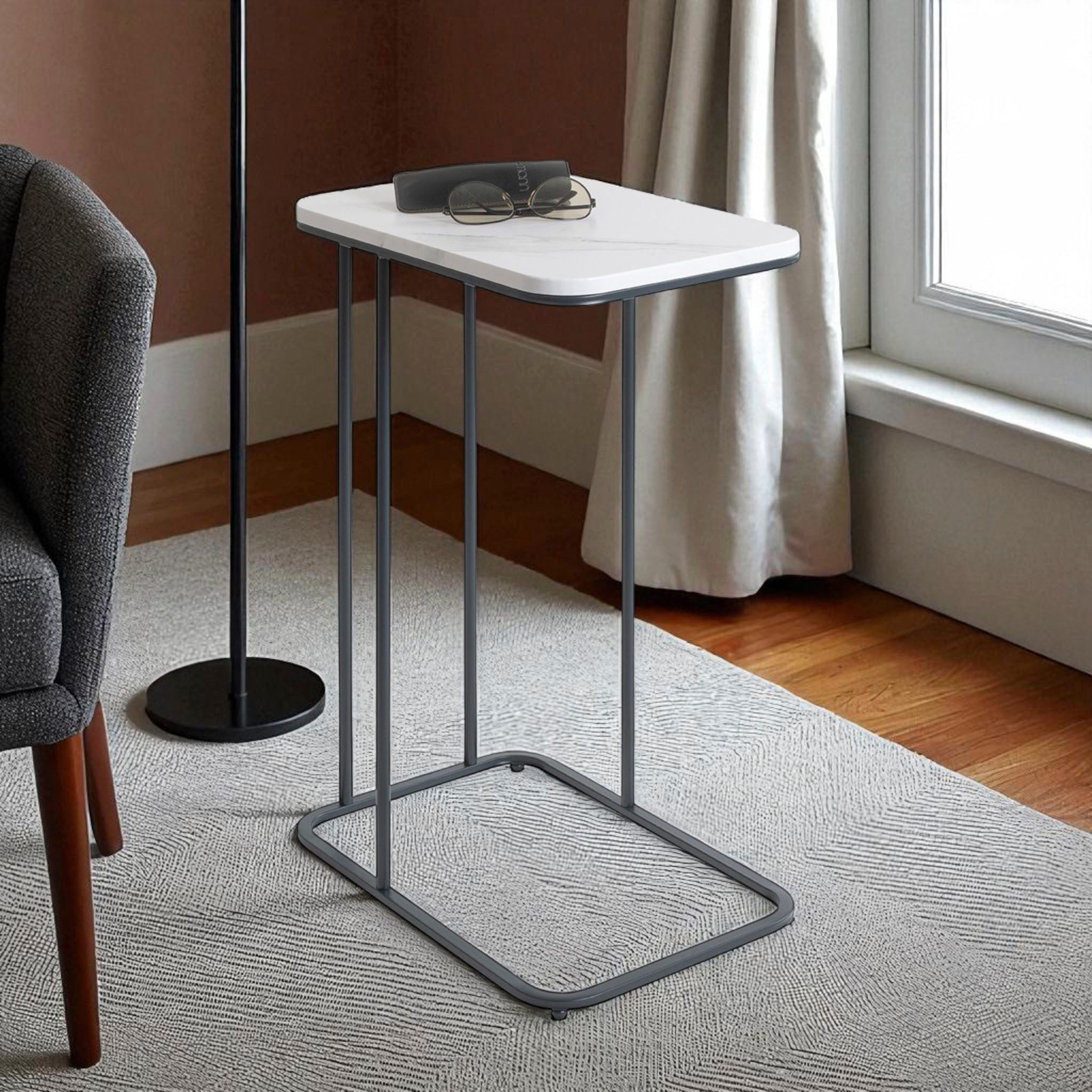 HAKU Beistelltisch Sofatisch, Wohnzimmertisch (1-St), rechteckig - aus Metall Anthrazit B/T/H 45/30/67 cm