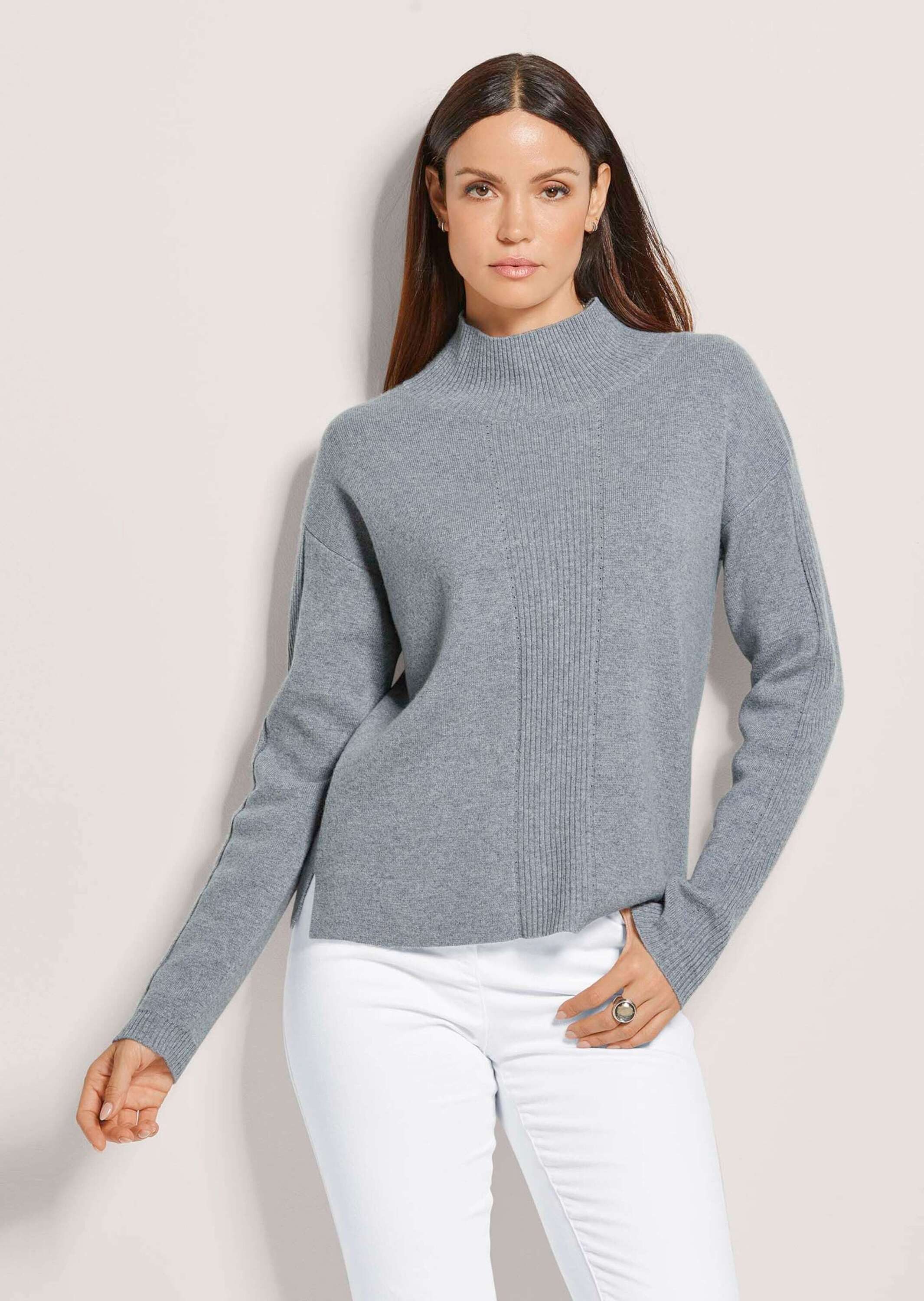 Strickpullover Kurzer Stehkragen-Pullover mit Good Cashmere