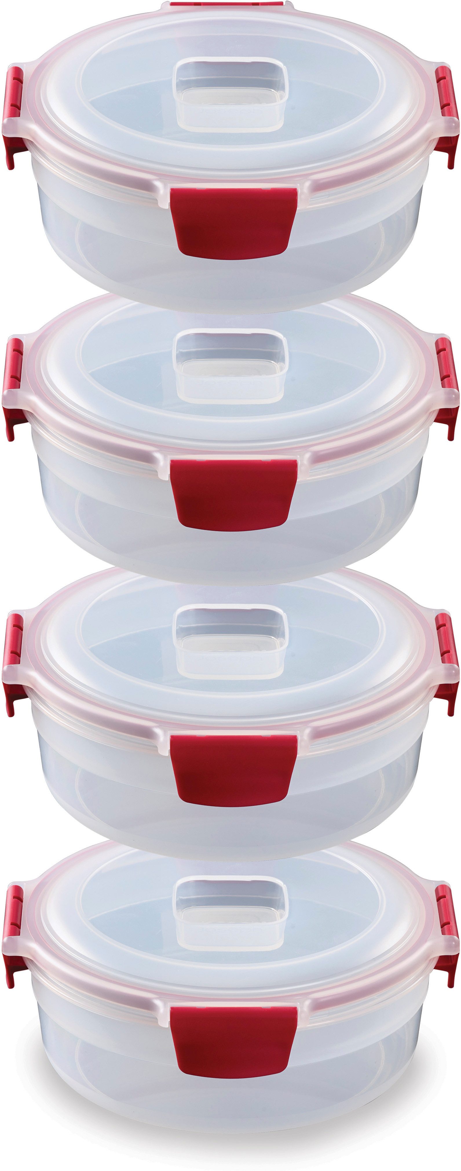 Joseph Joseph Frischhaltedose Nest™ Lock 4-teiliges Set mit runden 1-l-Aufbewahrungsbehältern, Kunststoff, (Set, 4-tlg)