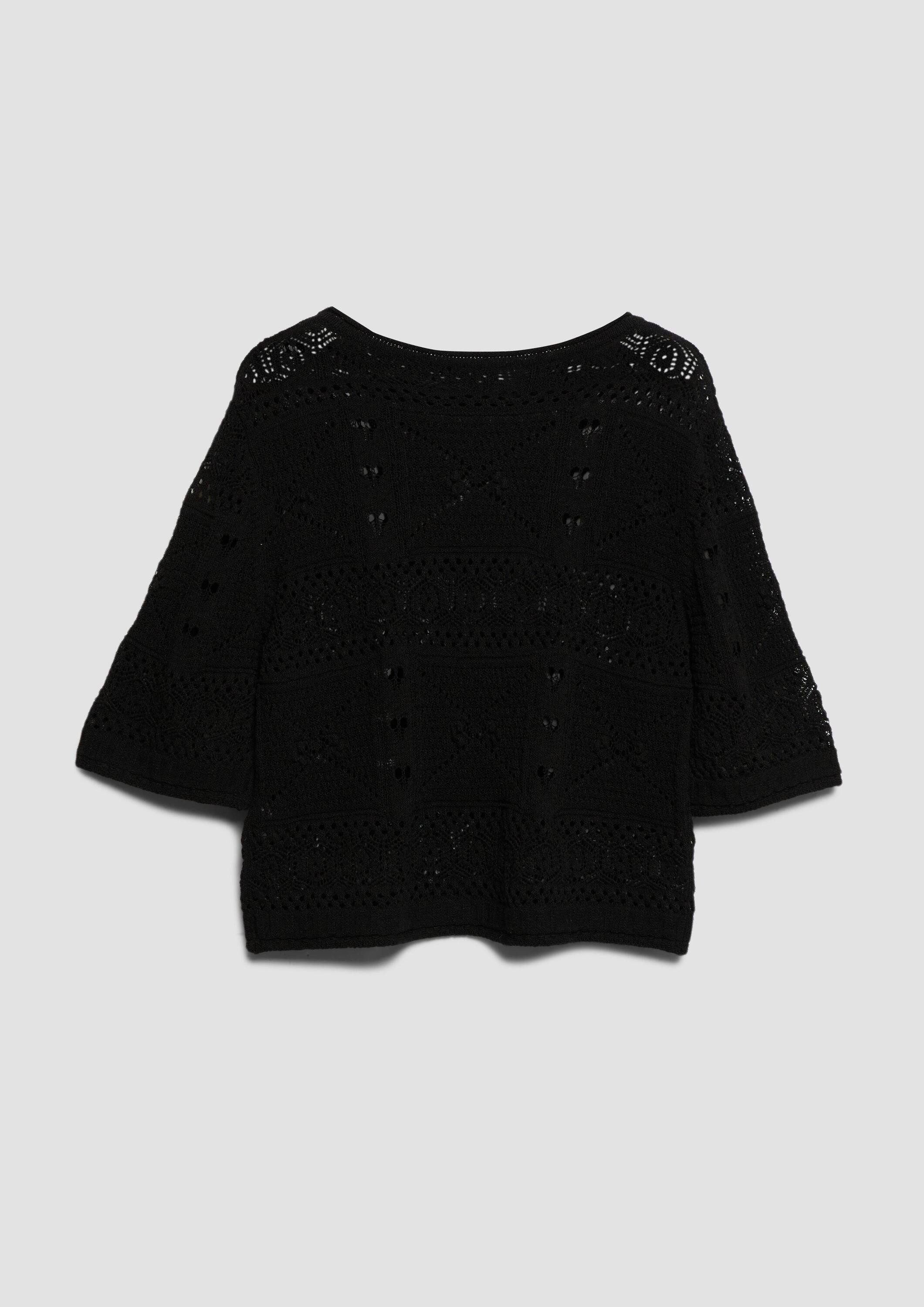 s.Oliver Kurzarmpullover Strickpullover Ajour-Strickpullover
