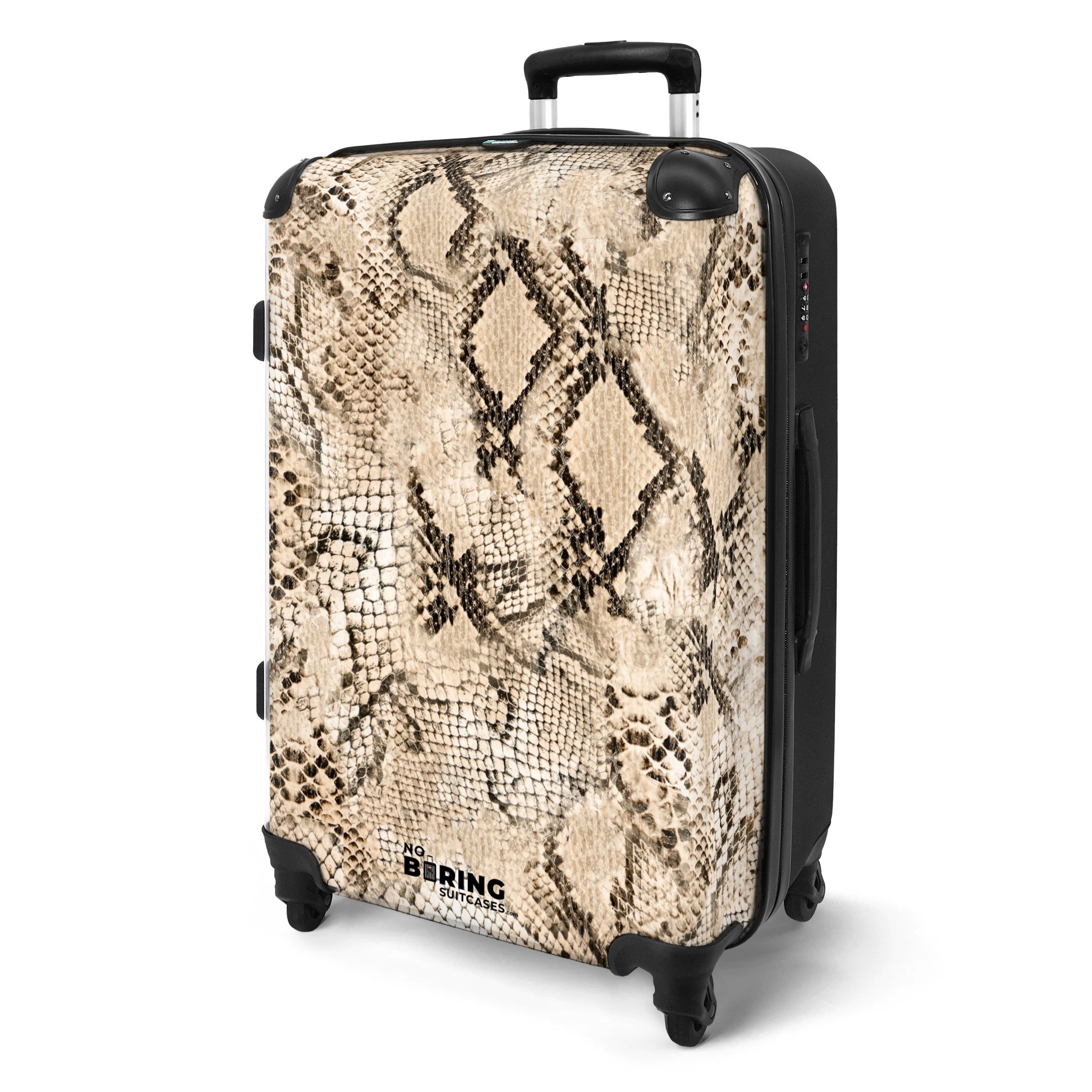 NoBoringSuitcases.com© Hartschalen-Trolley Schlangendruck - Beige 67 günstig online kaufen