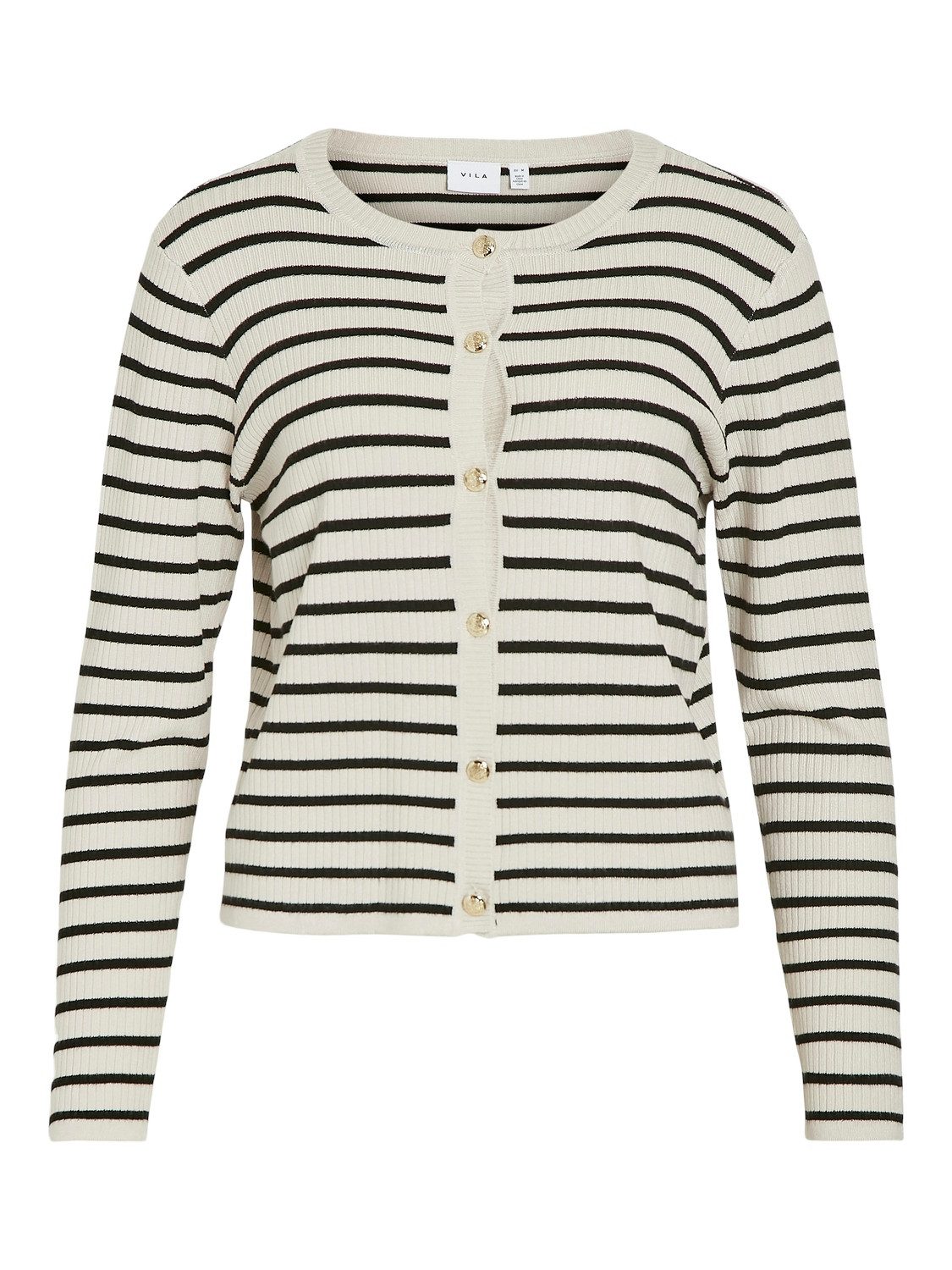 Vila Cardigan Strickjacke Langarm Rundhals Knopfleiste VIZICHA L/S STRIPED KNIT CARDIGAN