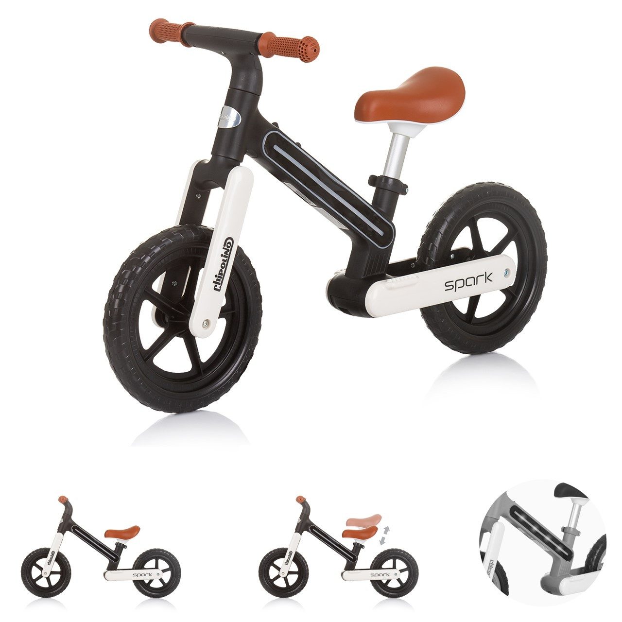 Chipolino Laufrad Laufrad Spark 12 Zoll Lichter 12 Zoll Zoll, höhenverstellbar, rutschfeste Griffe